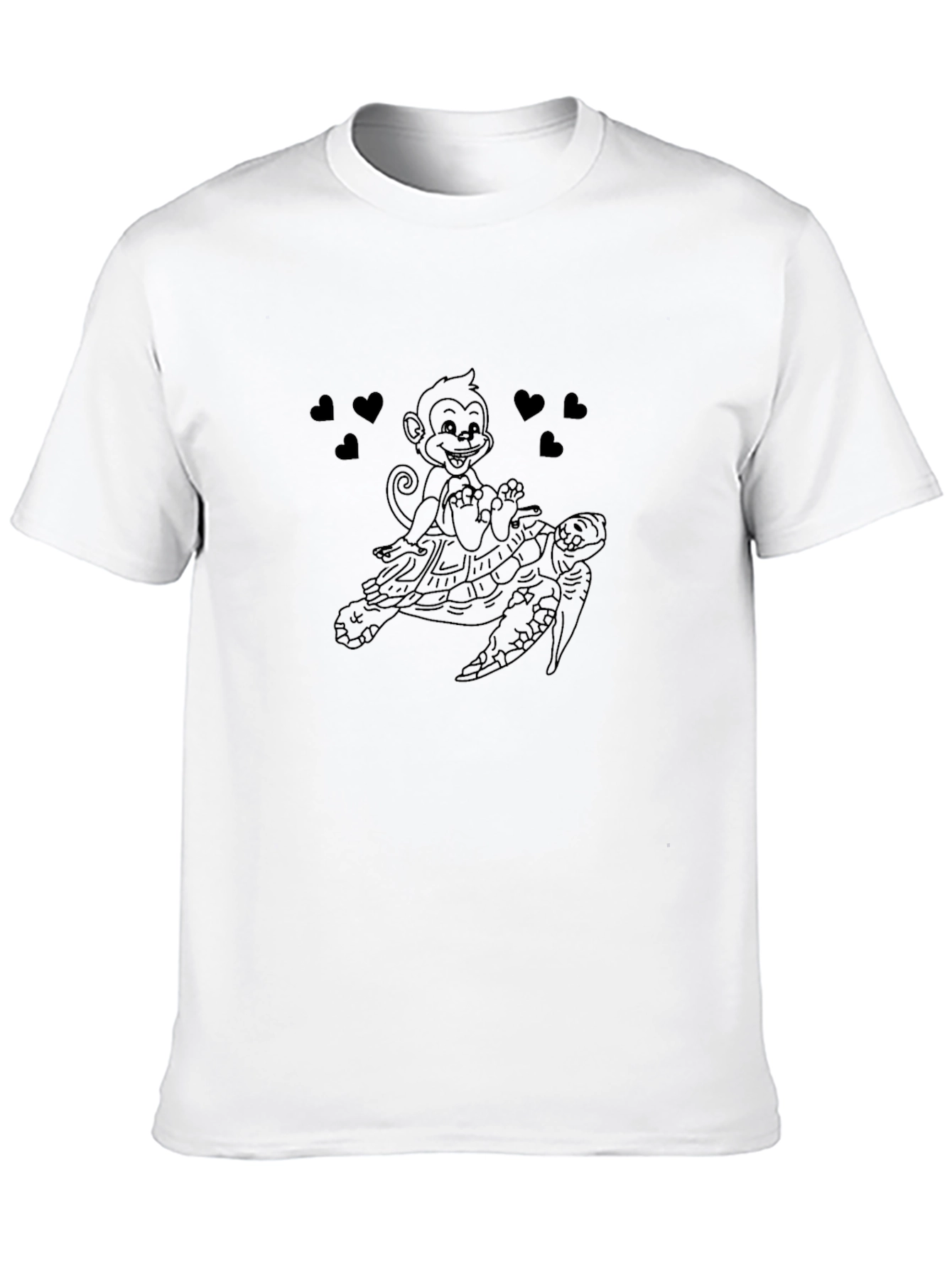 Monkey Riding Turtle Graphic T-Shirt