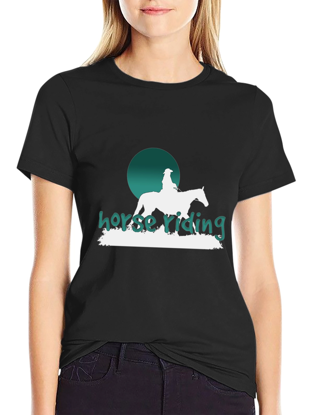 Horse Riding Graphic T-Shirt - Stylish Equestrian Design