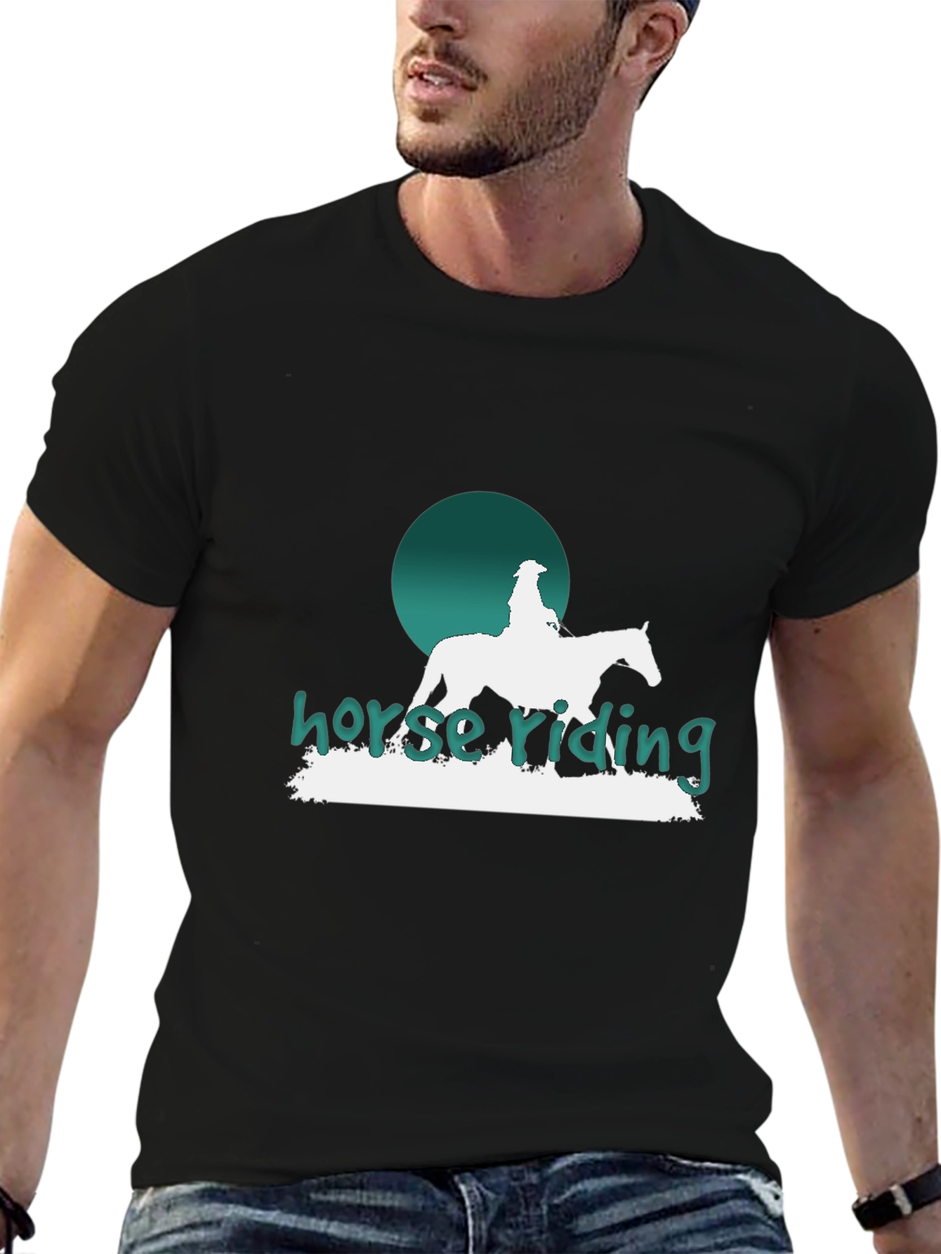 Horse Riding Graphic T-Shirt - Stylish Equestrian Design