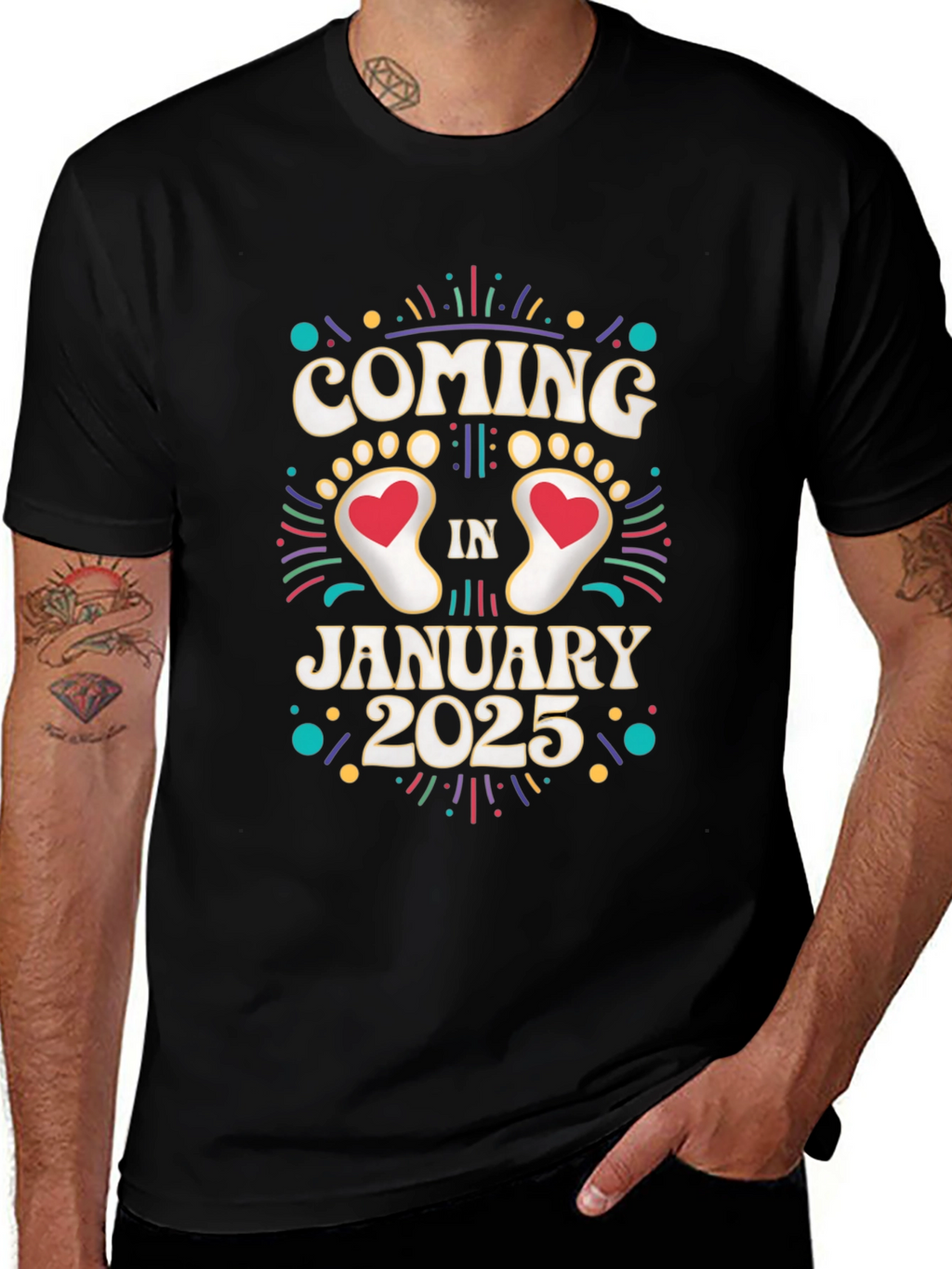 Coming in January 2025 Pregnancy Announcement T-Shirt