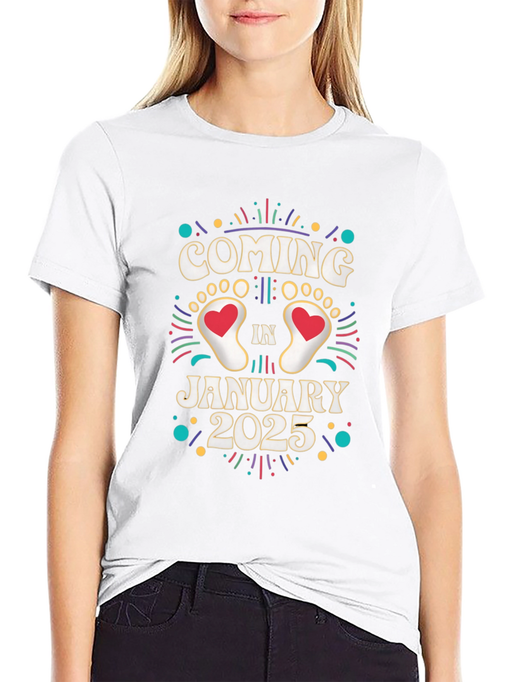 Coming in January 2025 Pregnancy Announcement T-Shirt