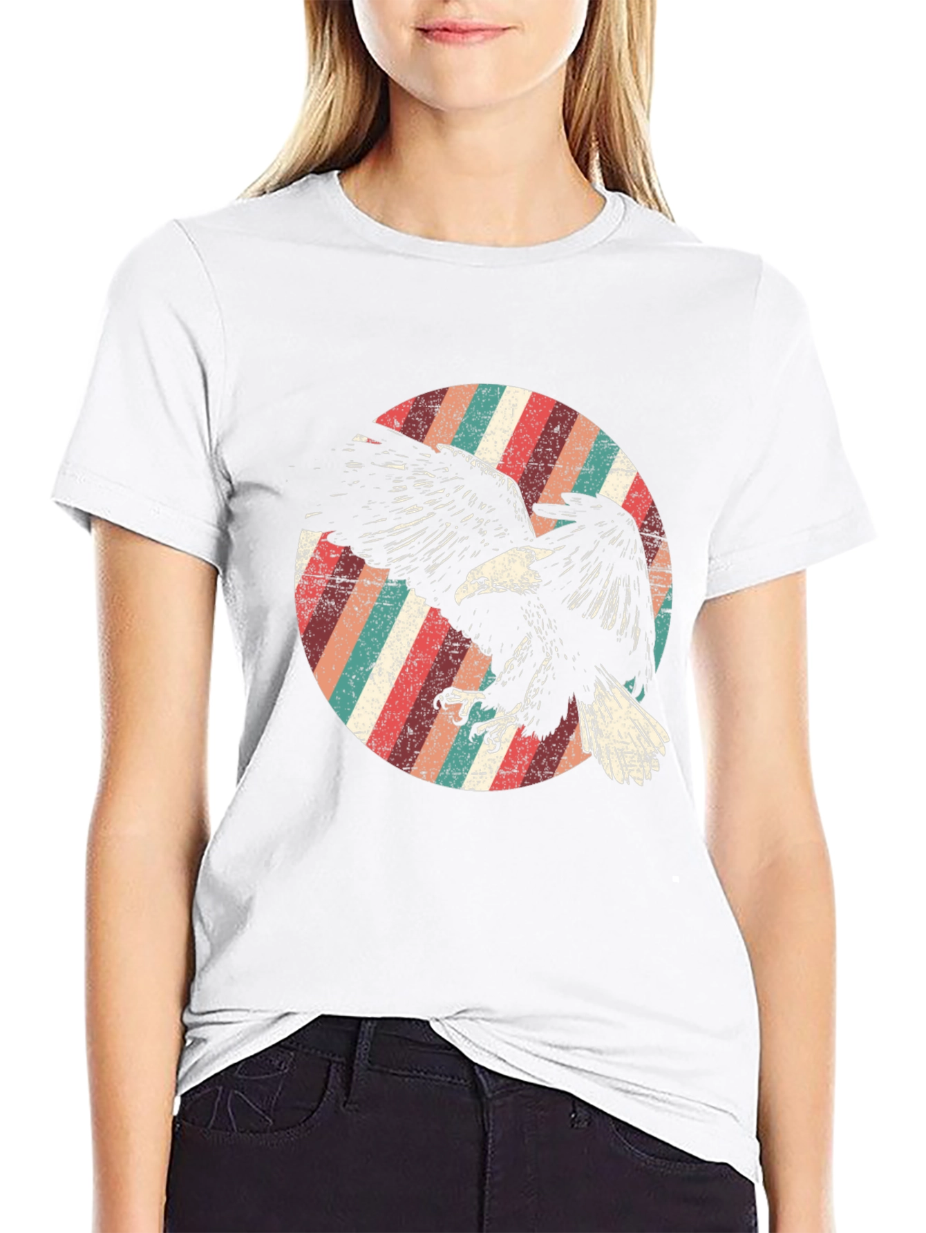 Retro Eagle Graphic Tee - Mens Black T-Shirt