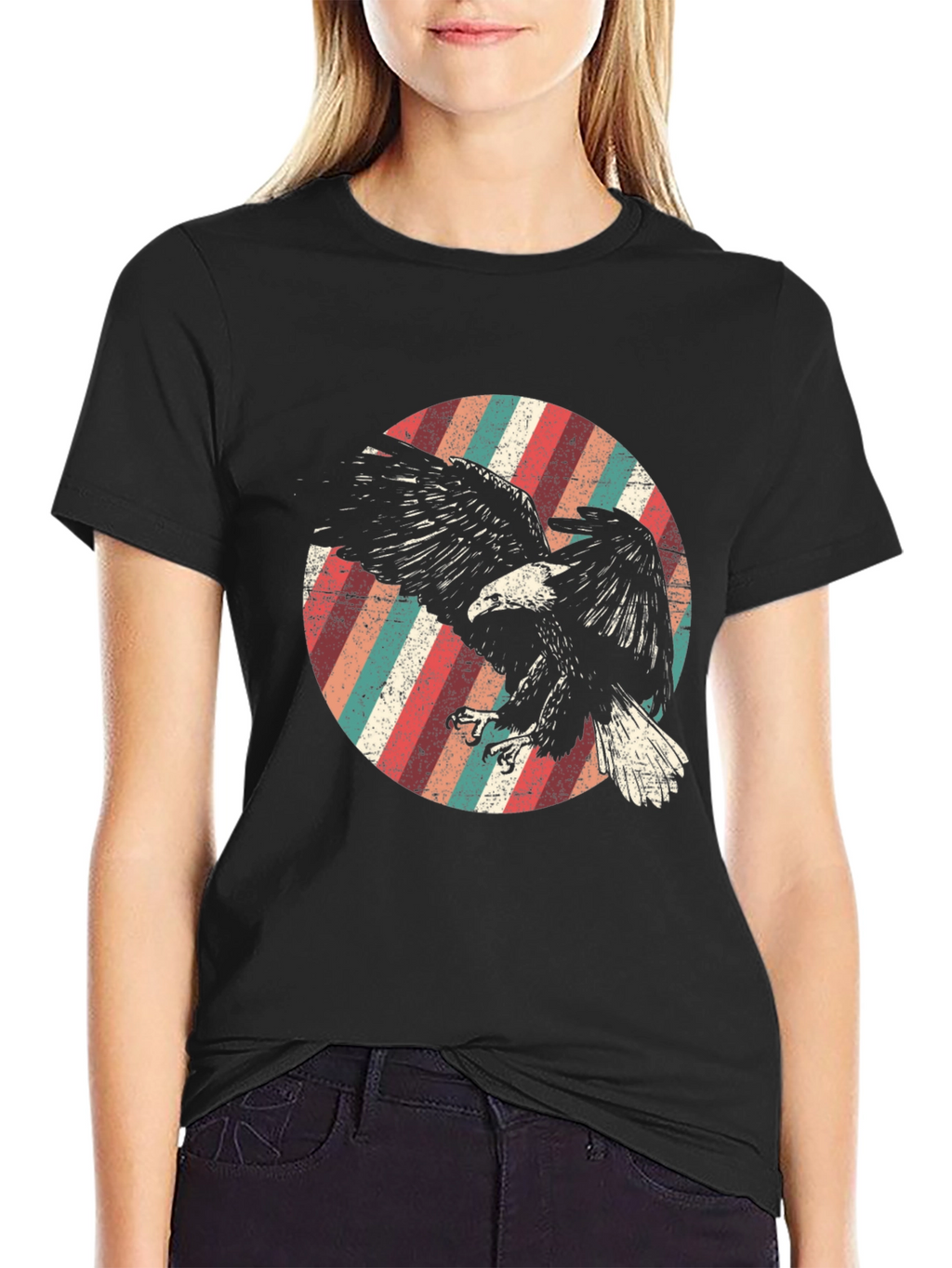 Retro Eagle Graphic Tee - Mens Black T-Shirt