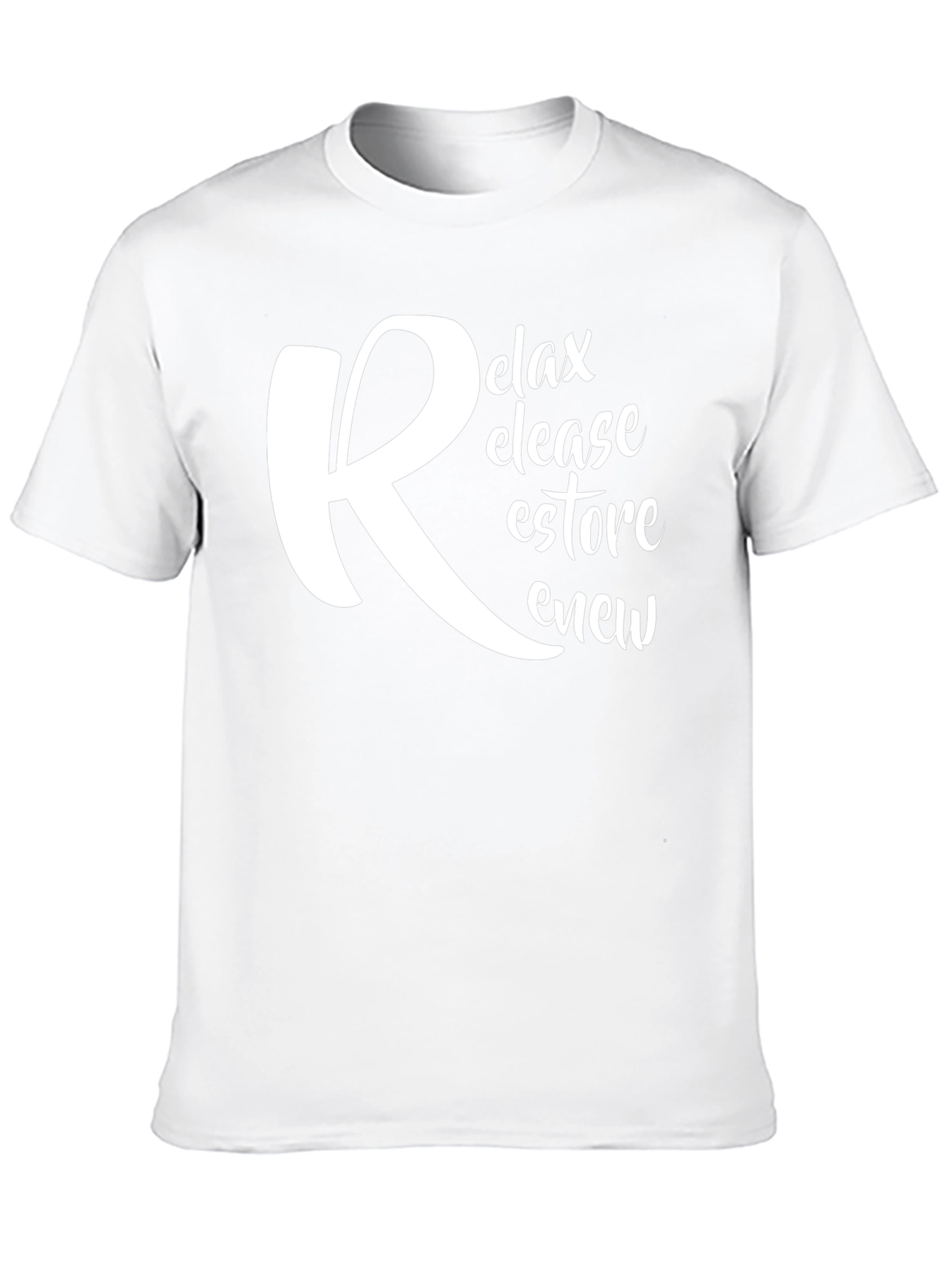 Relax Release Restore Renew Black Graphic T-Shirt