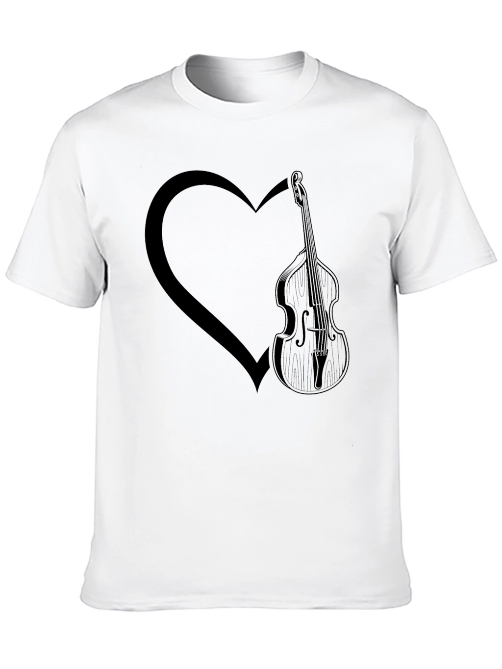 Bass Guitar Heart Graphic Tee - Mens Black T-Shirt