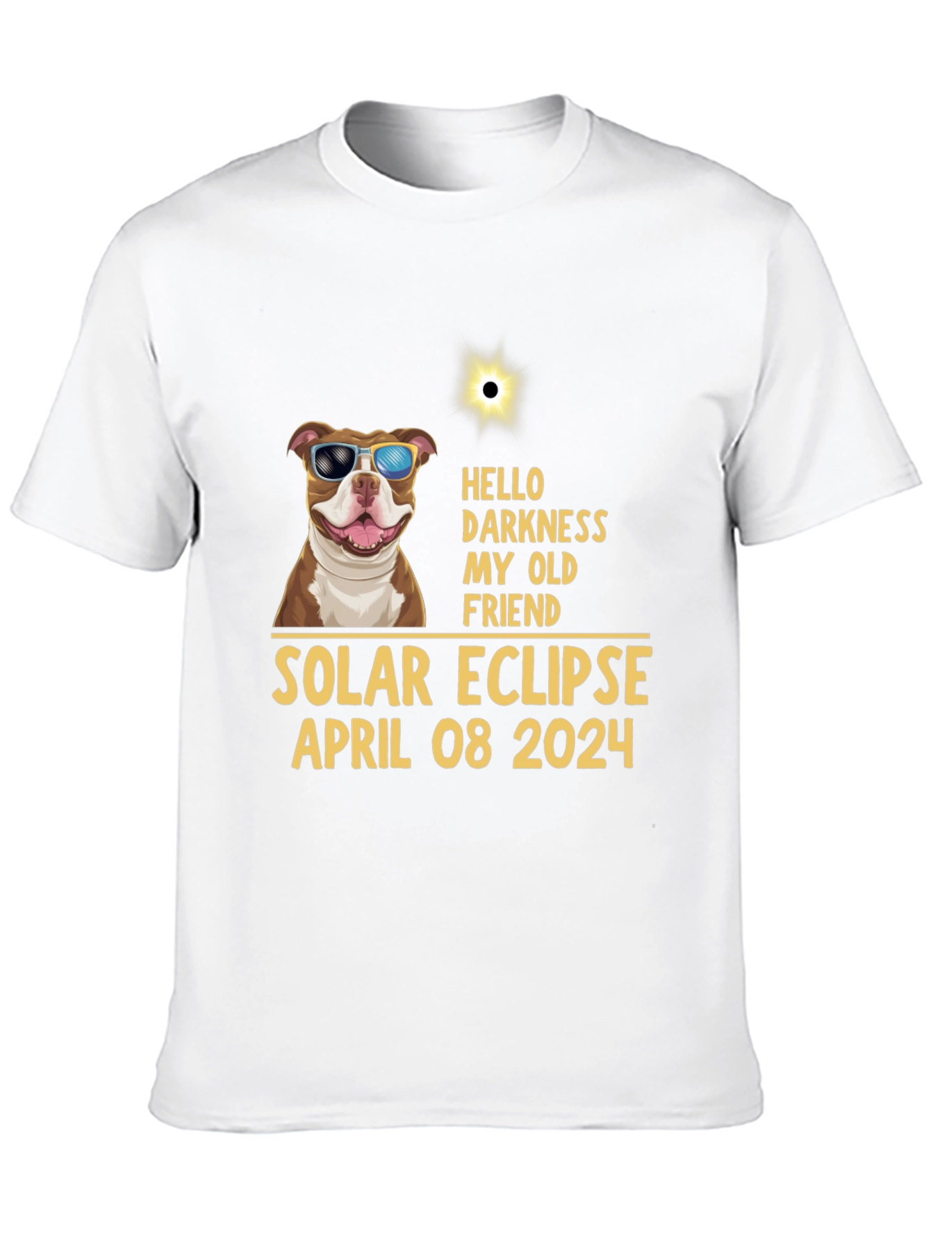 Solar Eclipse April 08 2024 Dog T-Shirt