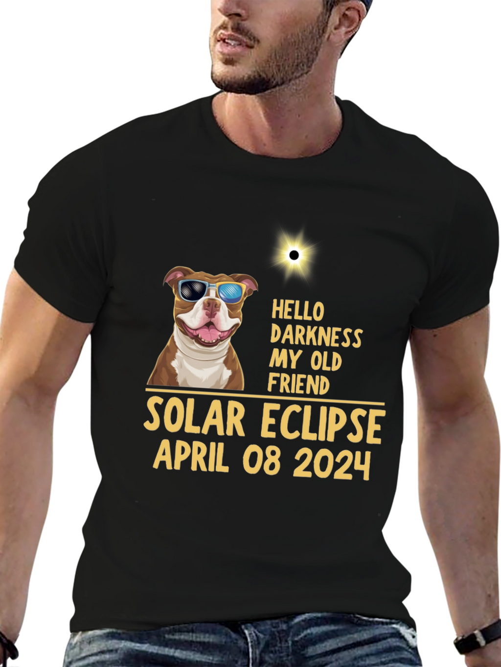 Solar Eclipse April 08 2024 Dog T-Shirt