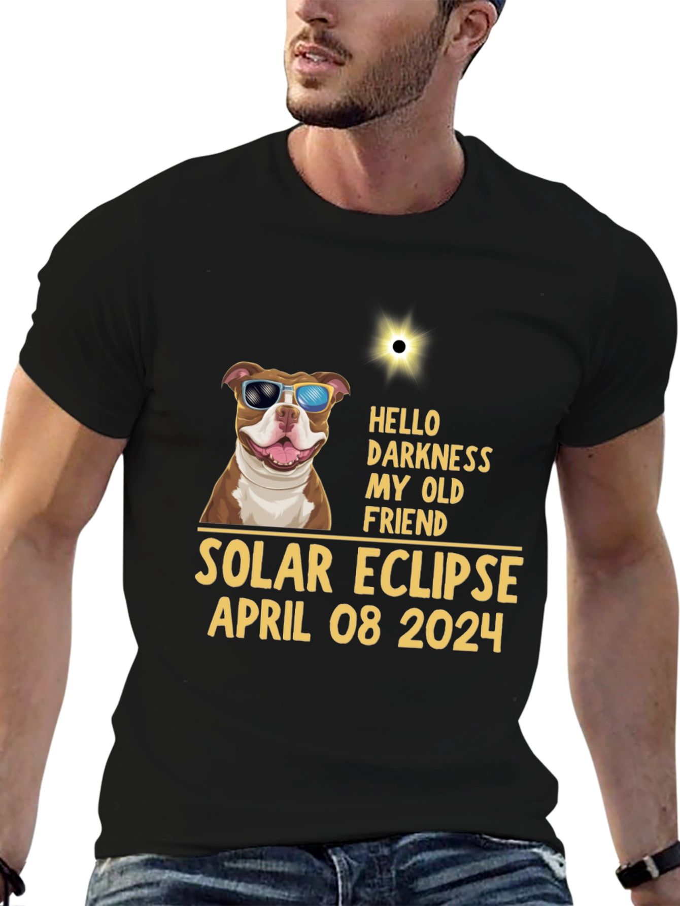 Solar Eclipse April 08 2024 Dog T-Shirt
