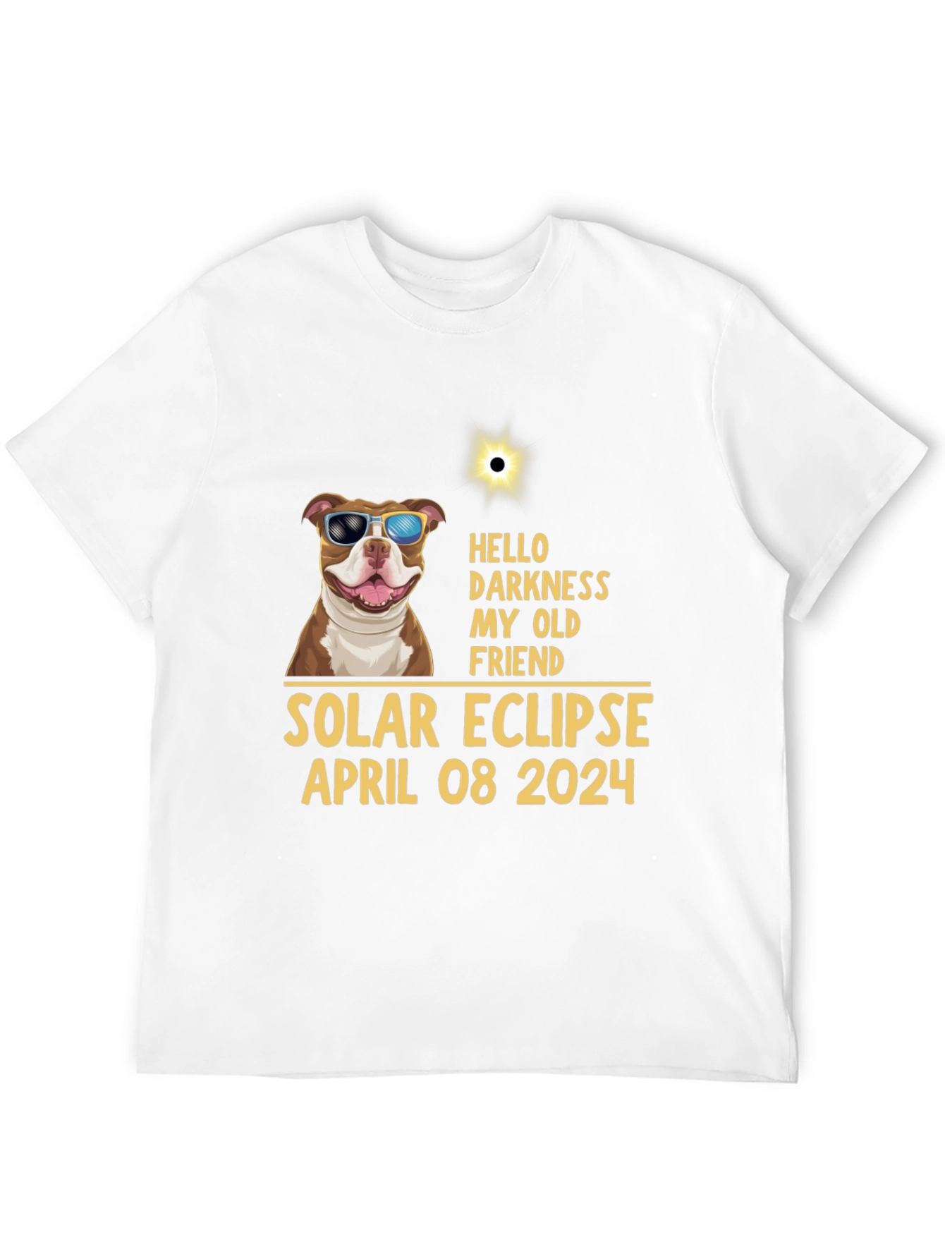 Solar Eclipse April 08 2024 Dog T-Shirt