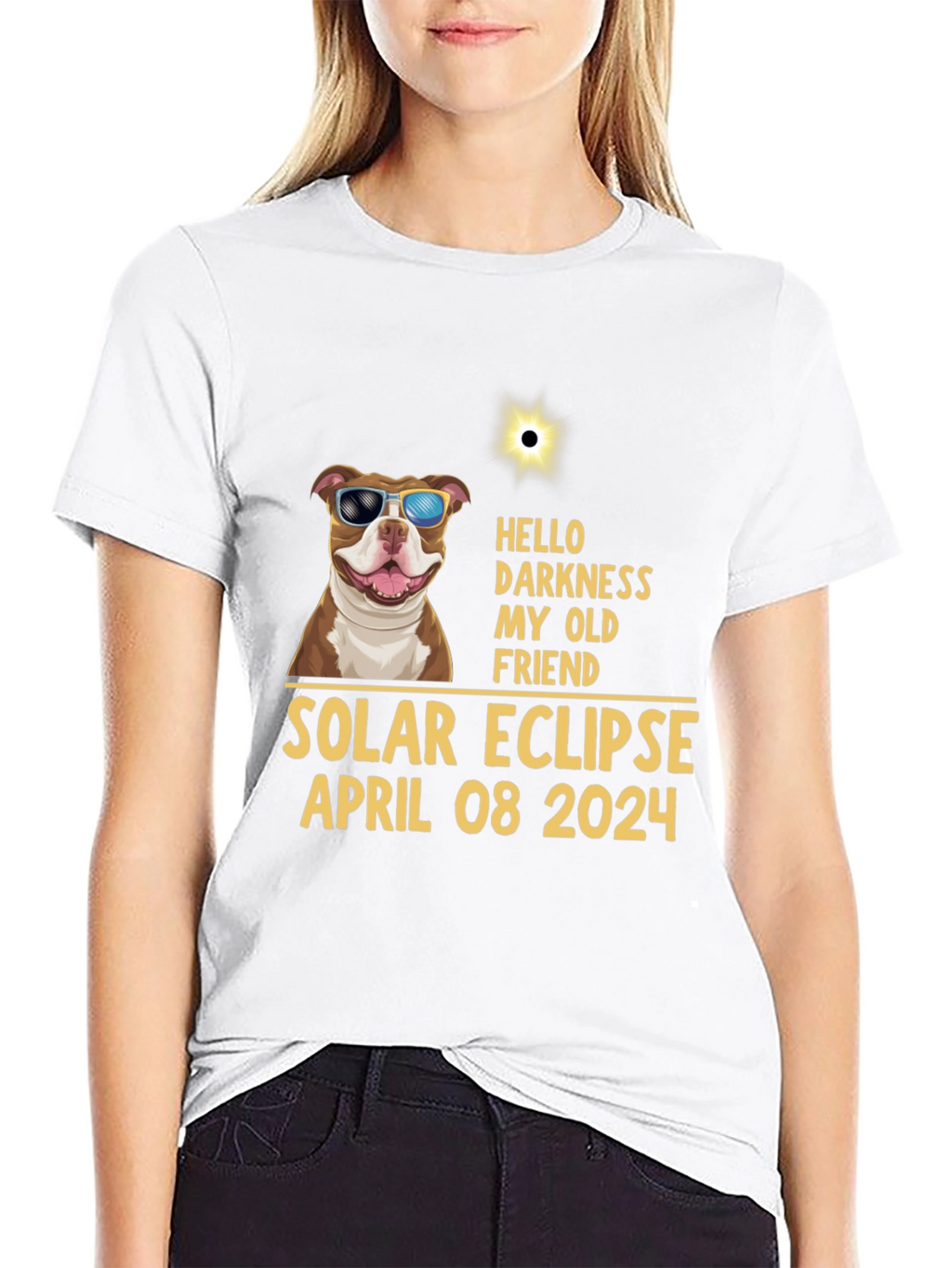 Solar Eclipse April 08 2024 Dog T-Shirt