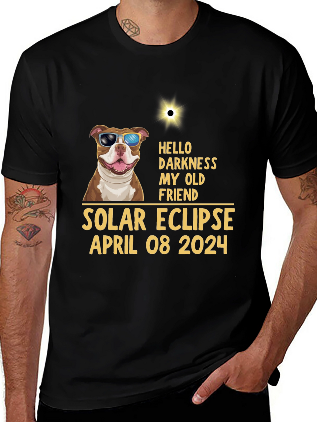 Solar Eclipse April 08 2024 Dog T-Shirt