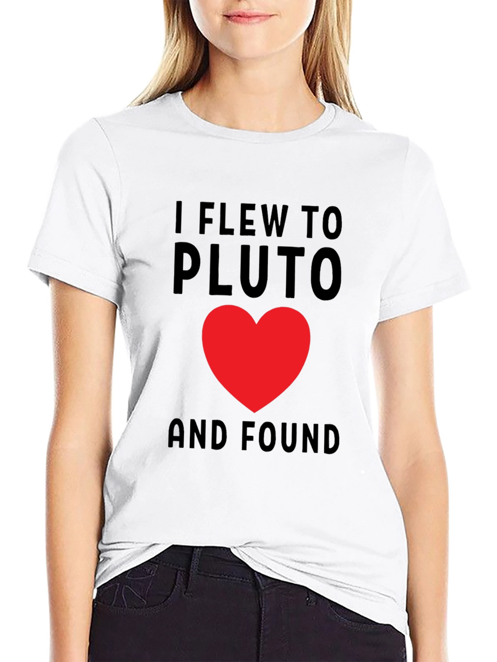 I Flew To Pluto Heart Graphic T-Shirt
