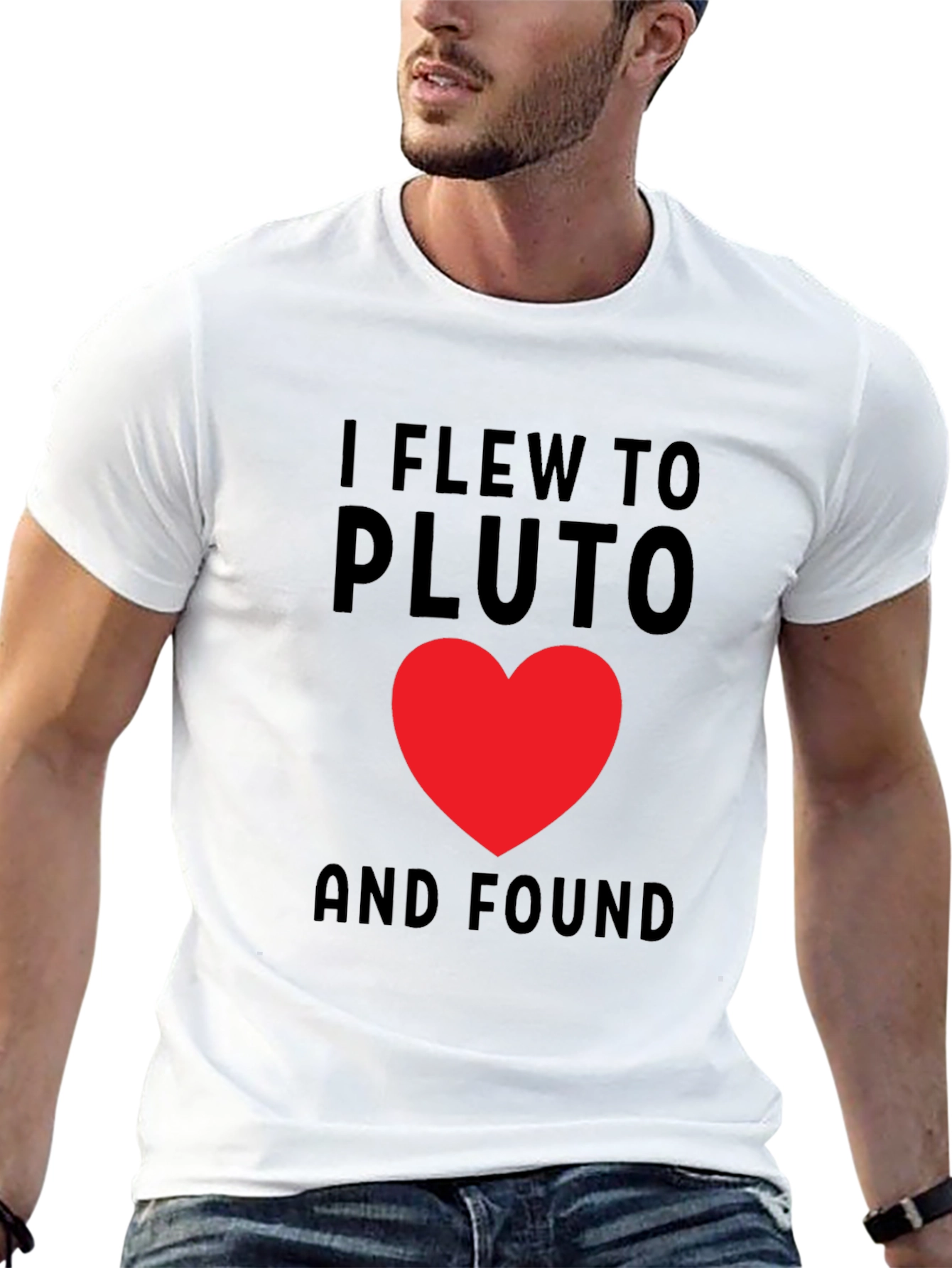 I Flew To Pluto Heart Graphic T-Shirt