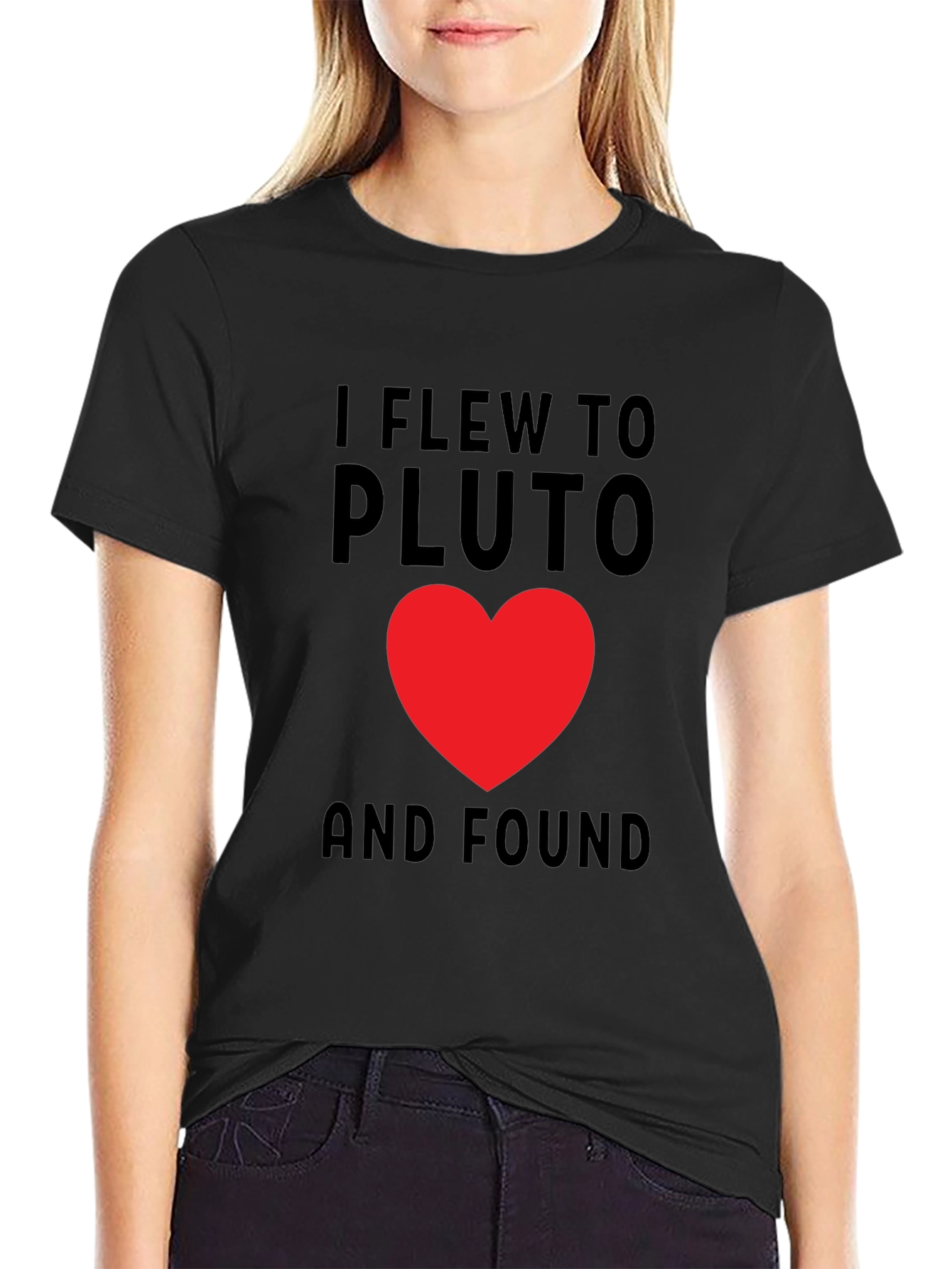 I Flew To Pluto Heart Graphic T-Shirt