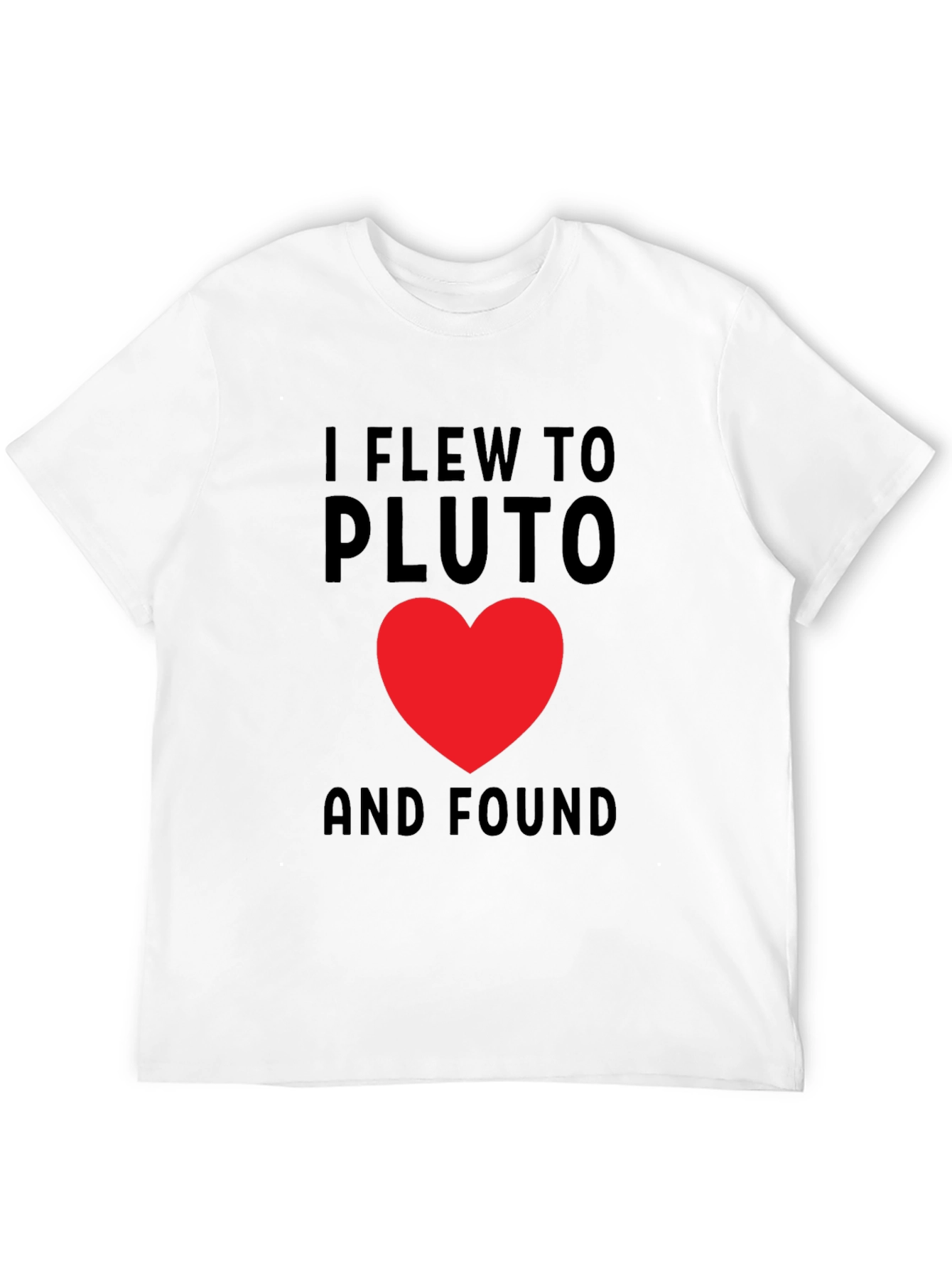 I Flew To Pluto Heart Graphic T-Shirt