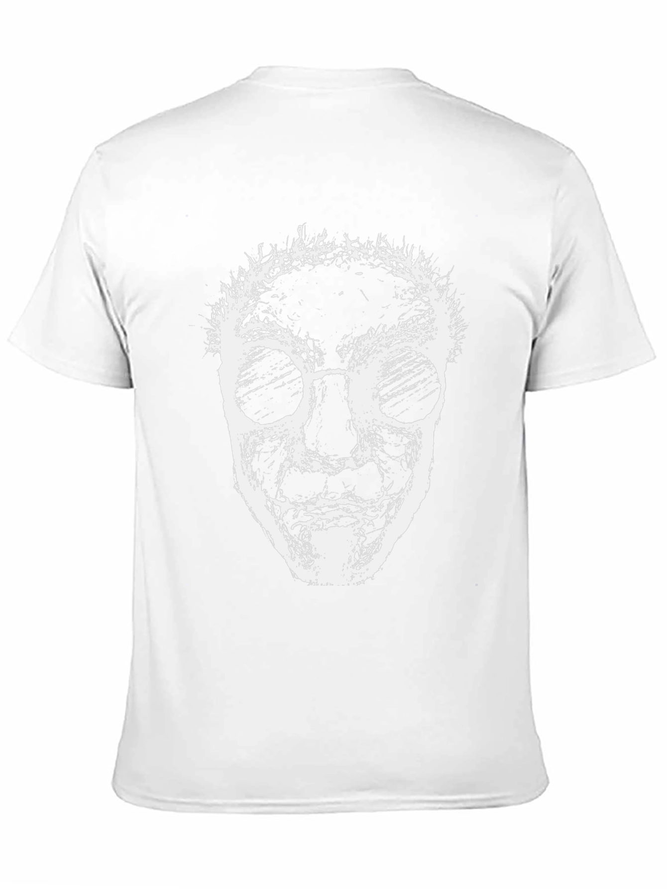 Abstract Face Graphic Tee - Black Crew Neck