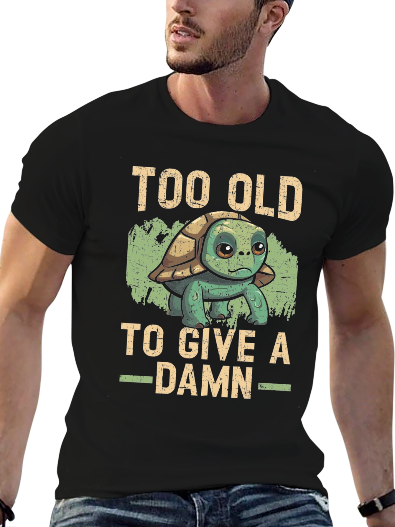 Too Old To Give a Damn Turtle Graphic Tee