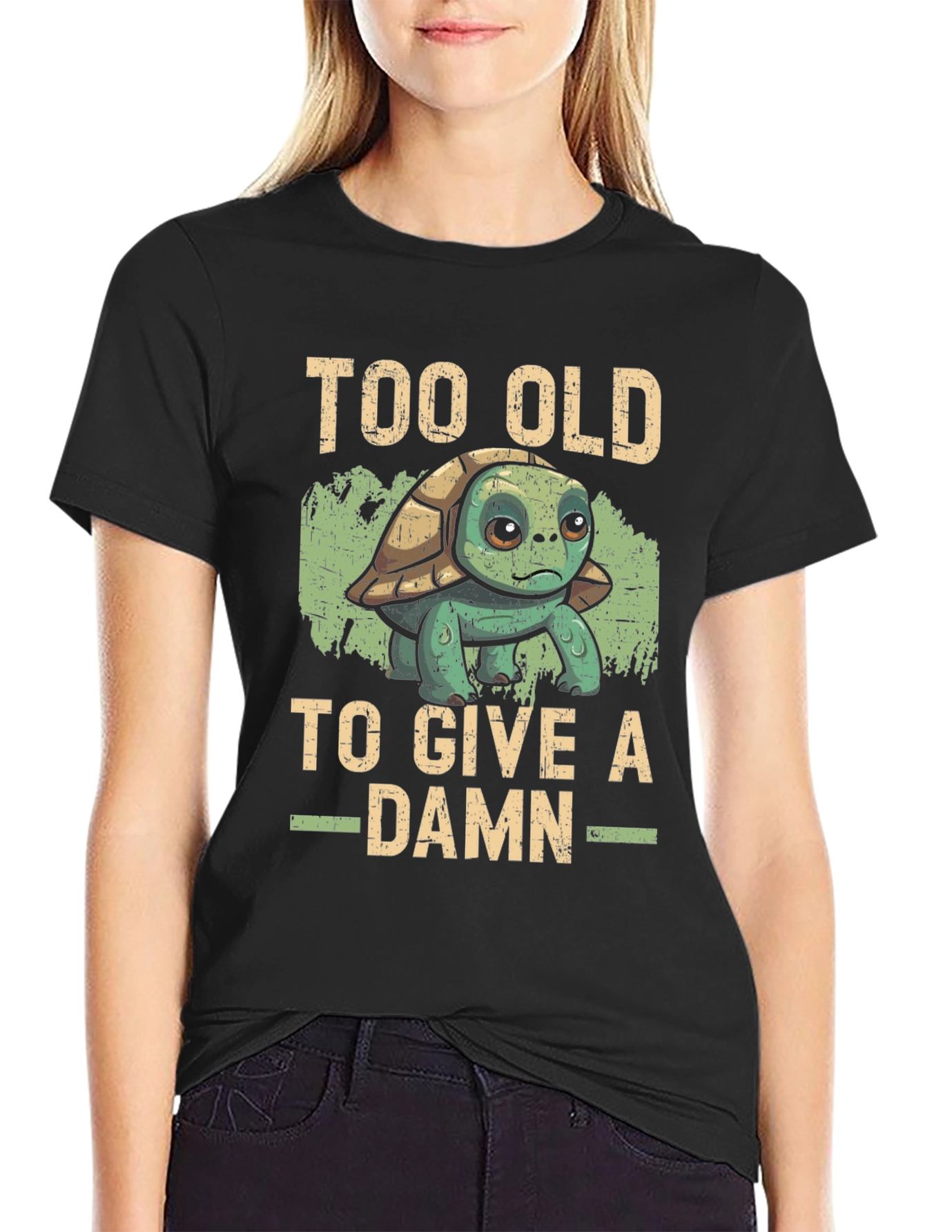 Too Old To Give a Damn Turtle Graphic Tee