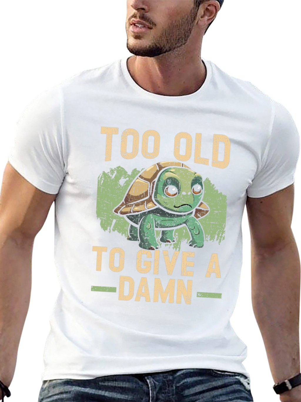 Too Old To Give a Damn Turtle Graphic Tee