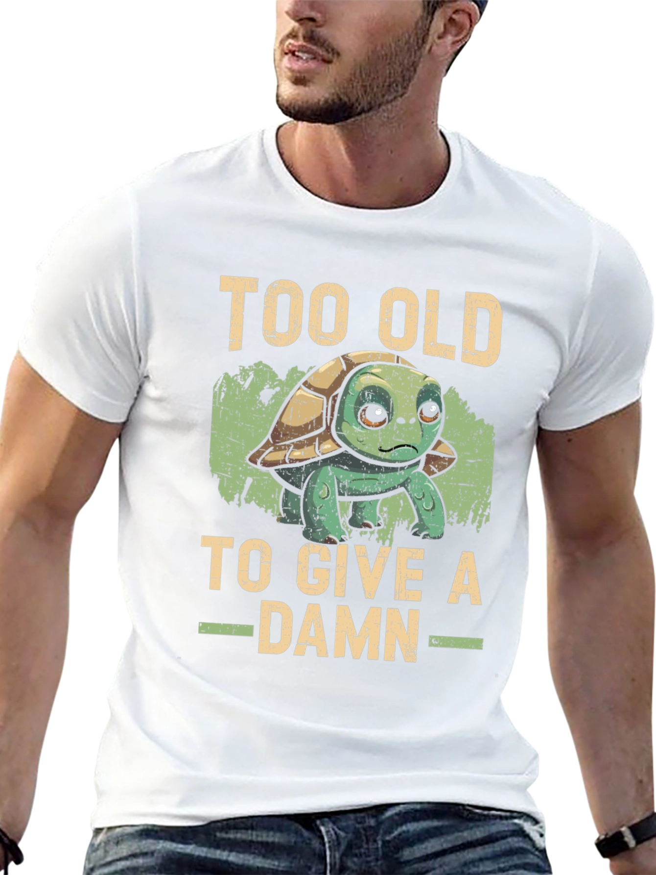 Too Old To Give a Damn Turtle Graphic Tee
