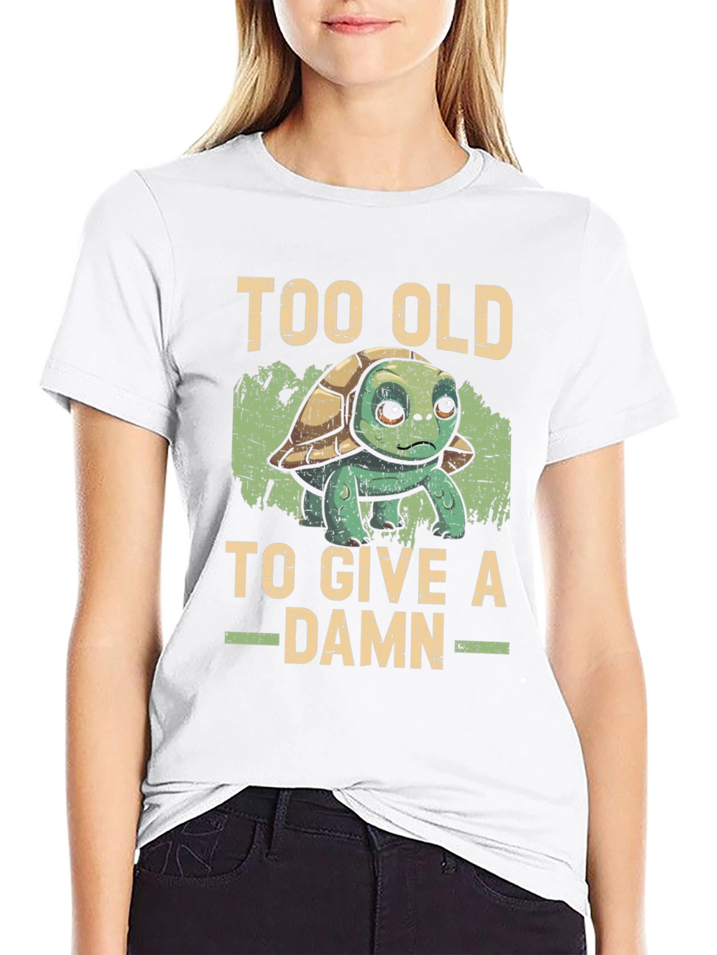 Too Old To Give a Damn Turtle Graphic Tee