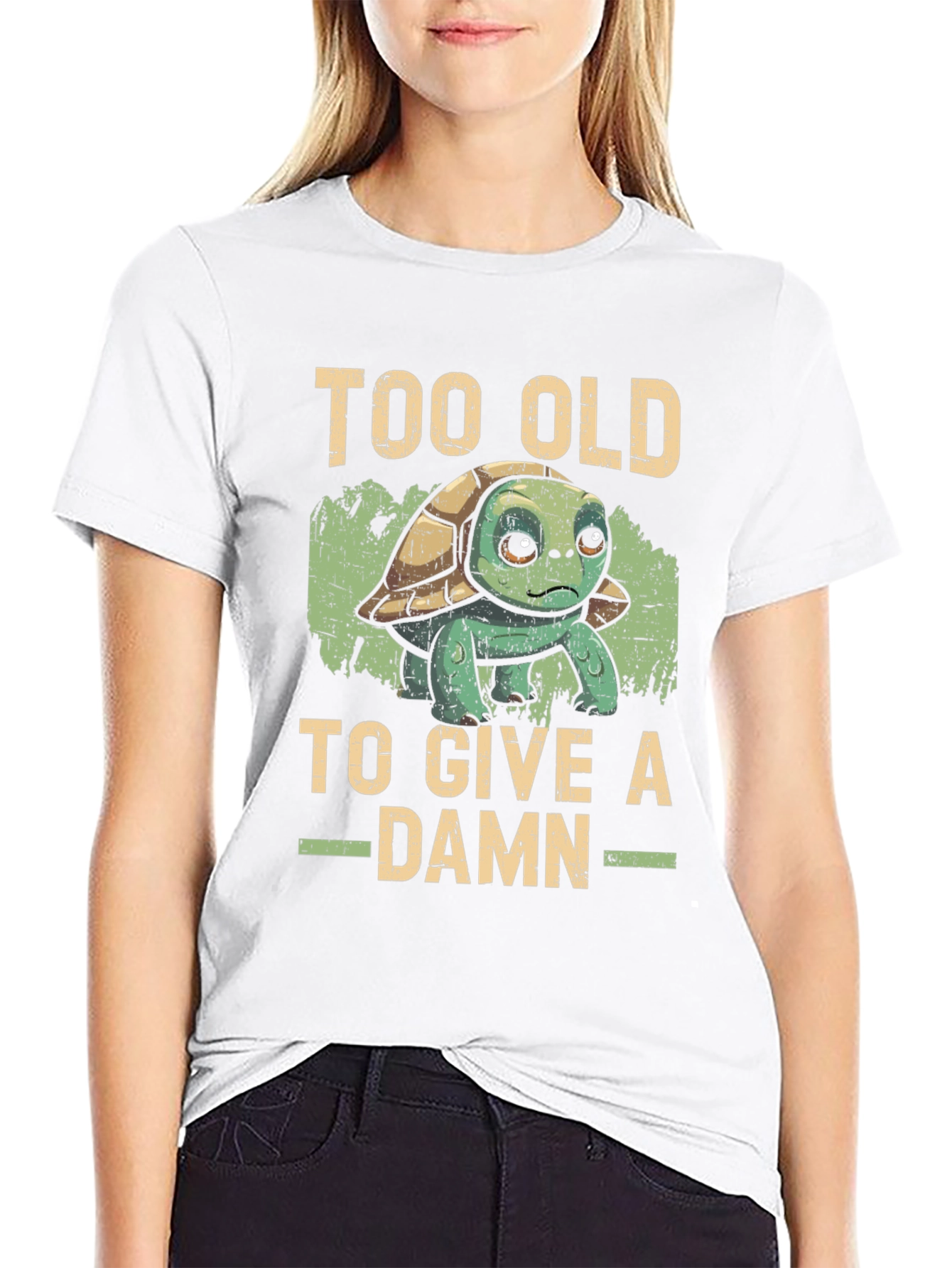 Too Old To Give a Damn Turtle Graphic Tee