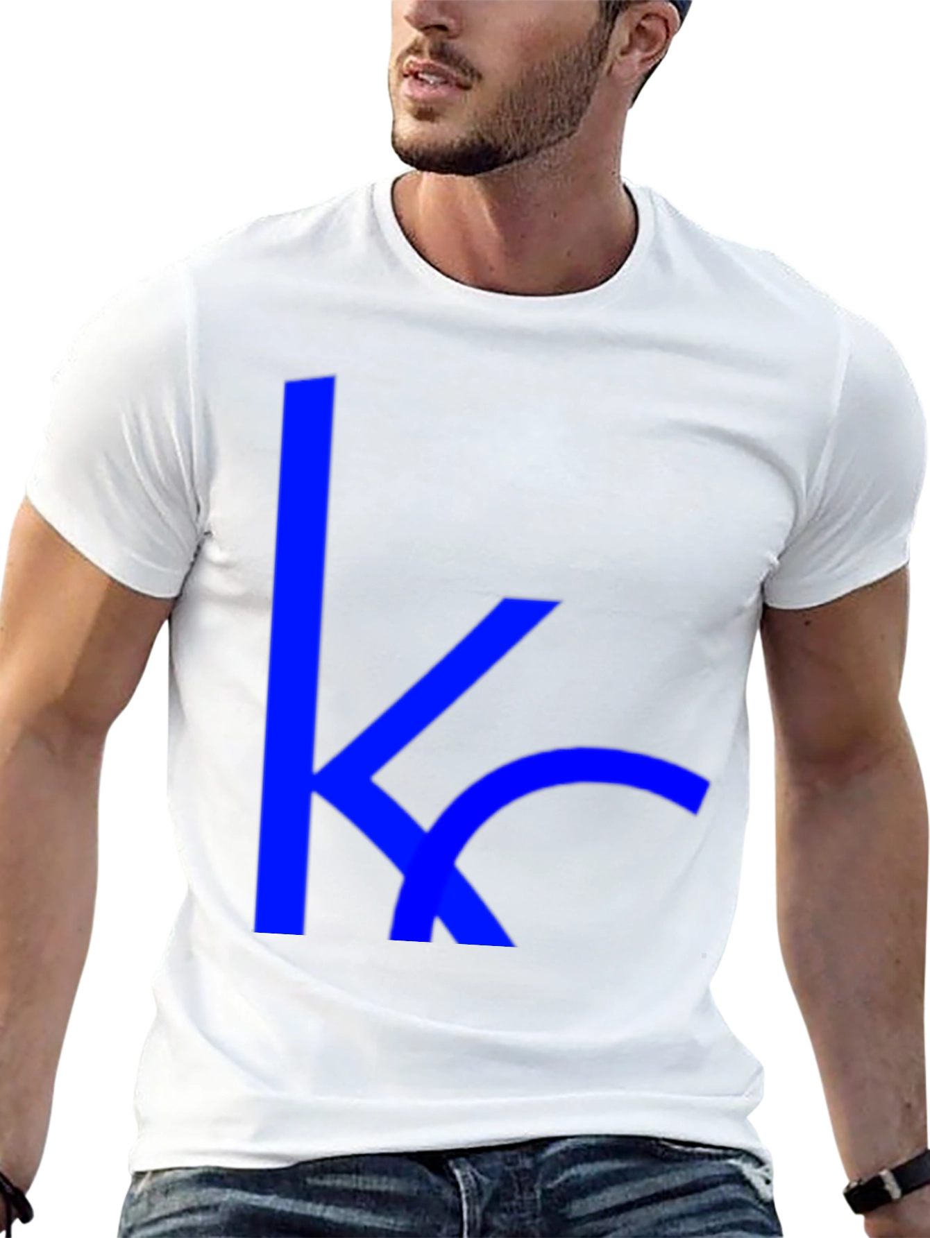 Blue KC Initial Black T-Shirt