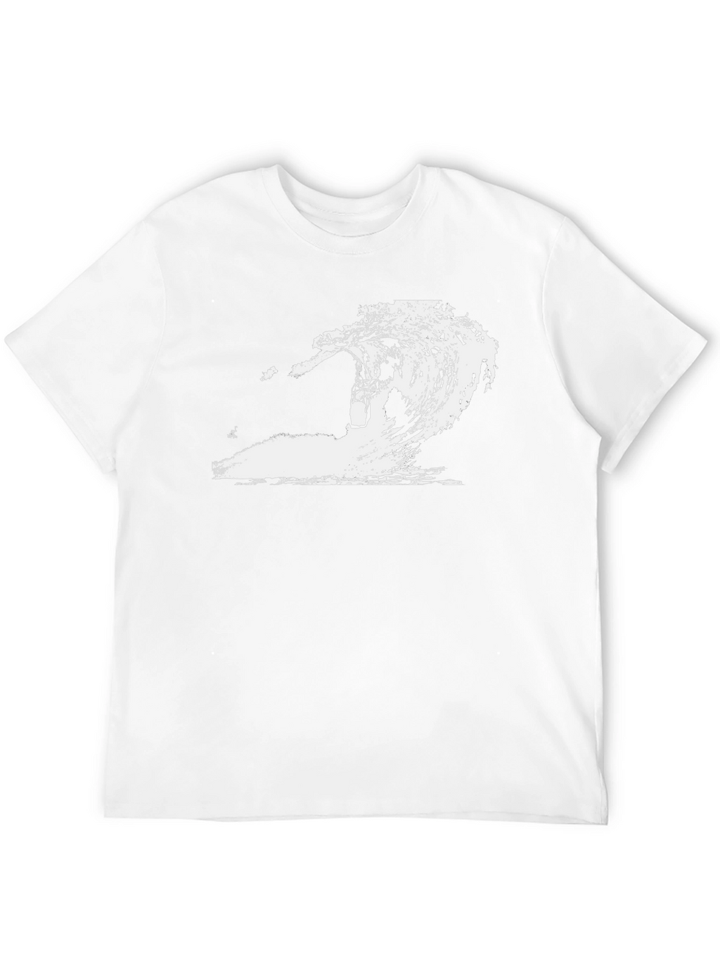 Mens Black Wave Graphic T-Shirt