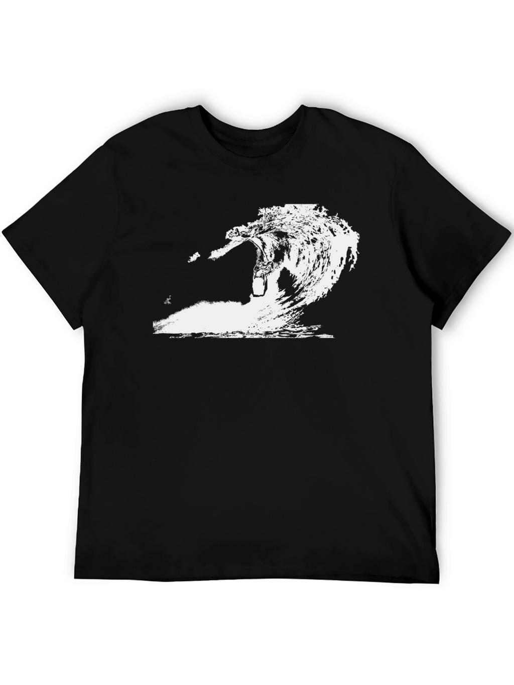 Mens Black Wave Graphic T-Shirt