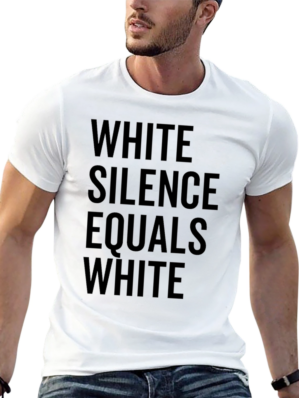 White Silence Equals White T-Shirt