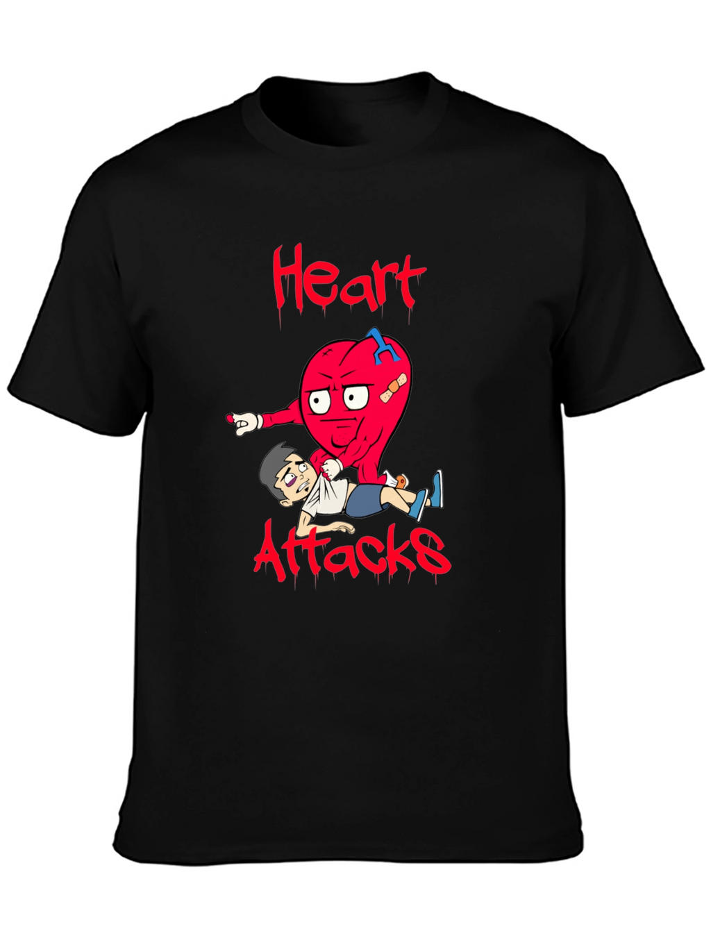 Heart Attacks Graphic Tee Funny Cartoon