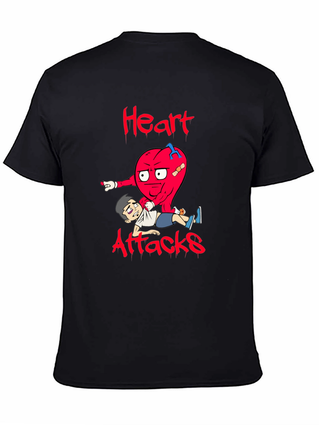 Heart Attacks Graphic Tee Funny Cartoon