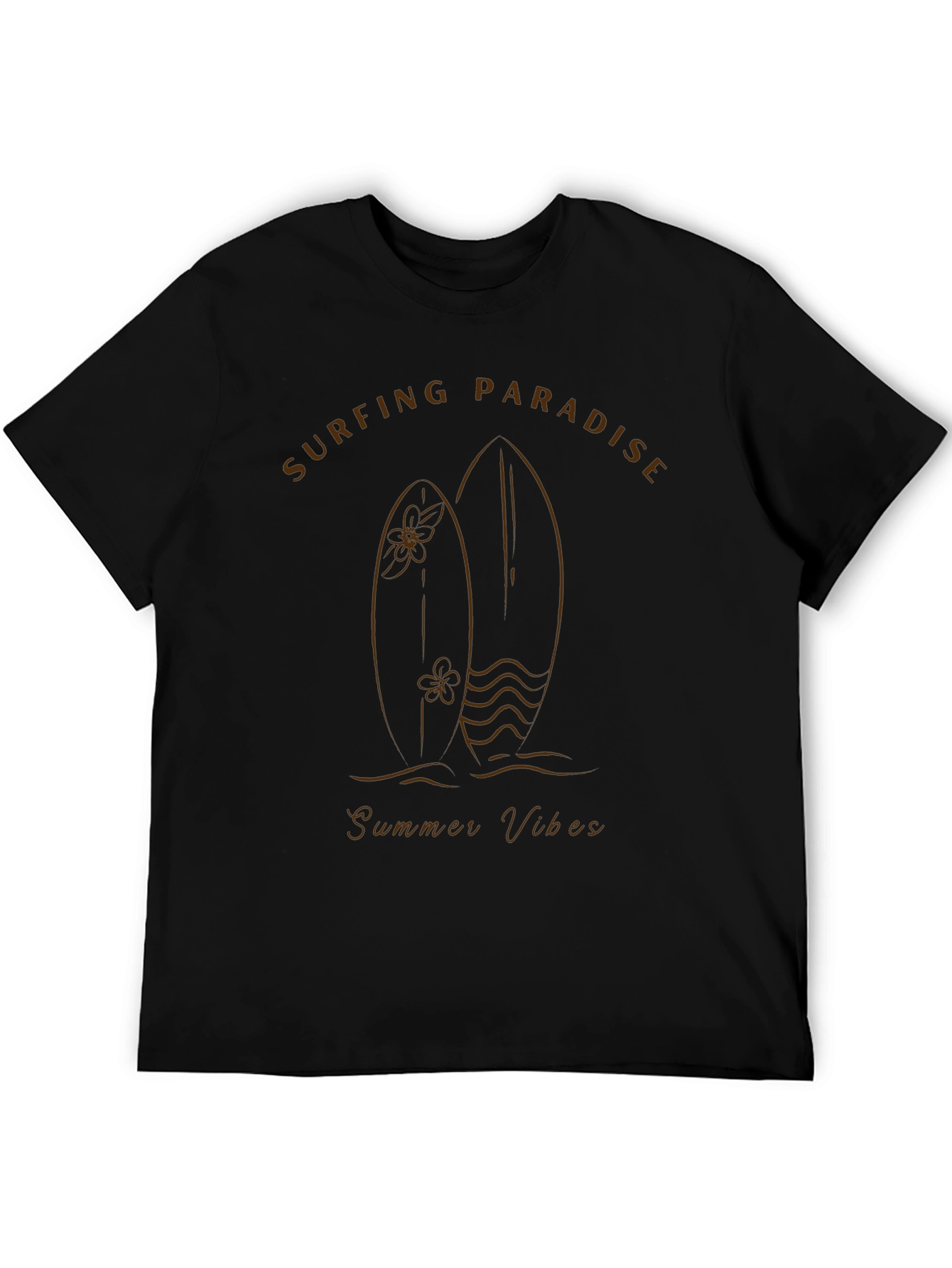 Surfing Paradise Black Graphic Tee