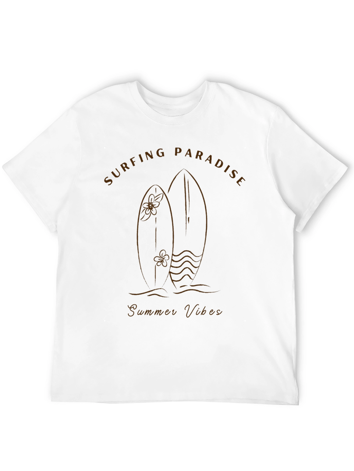 Surfing Paradise Black Graphic Tee