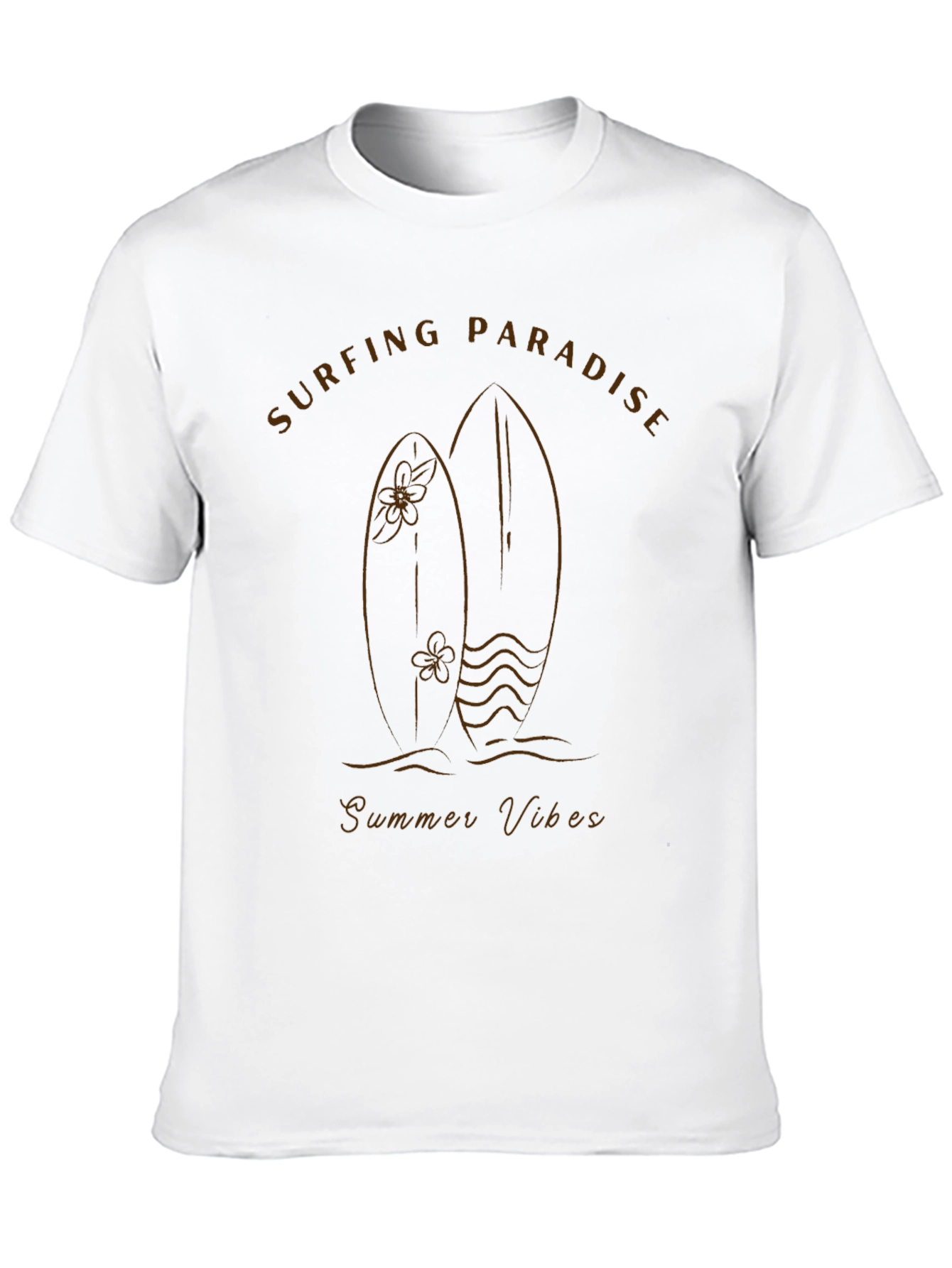 Surfing Paradise Black Graphic Tee