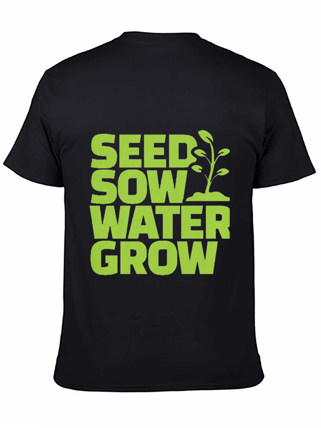 Seed Sow Water Grow Graphic Tee - Black