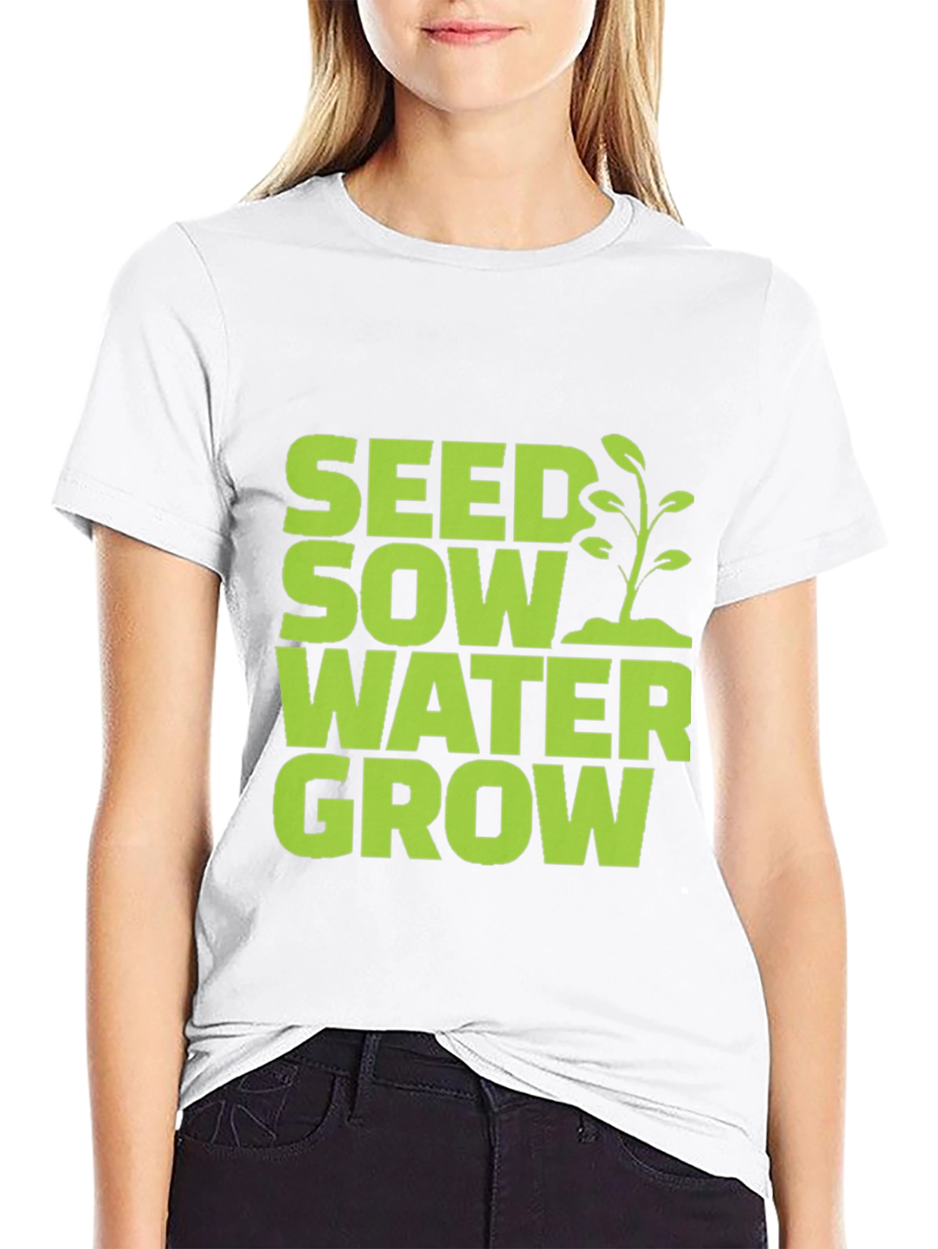 Seed Sow Water Grow Graphic Tee - Black
