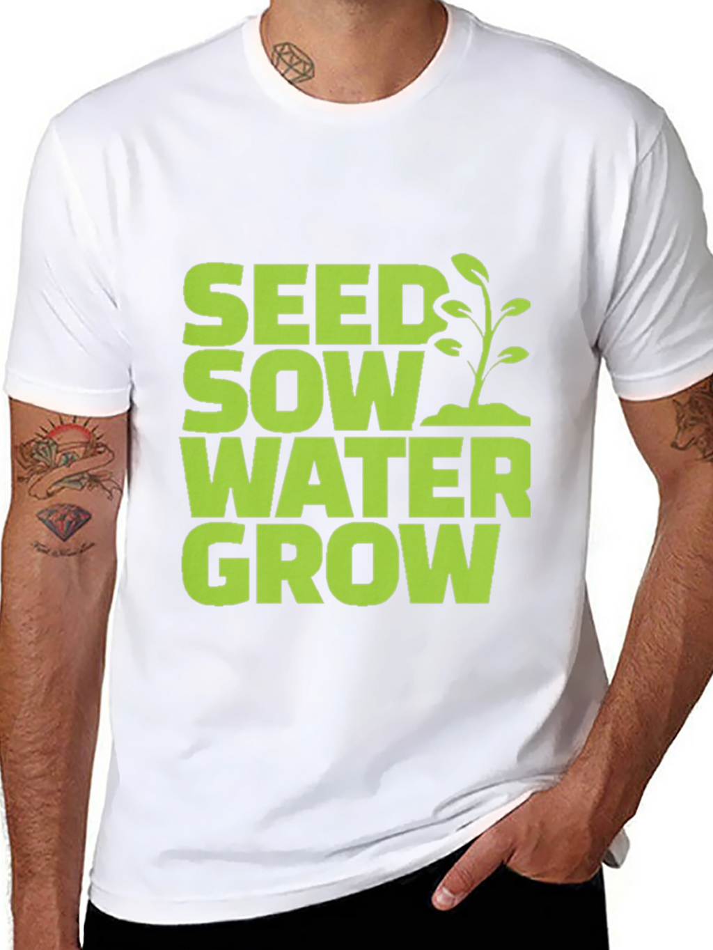 Seed Sow Water Grow Graphic Tee - Black