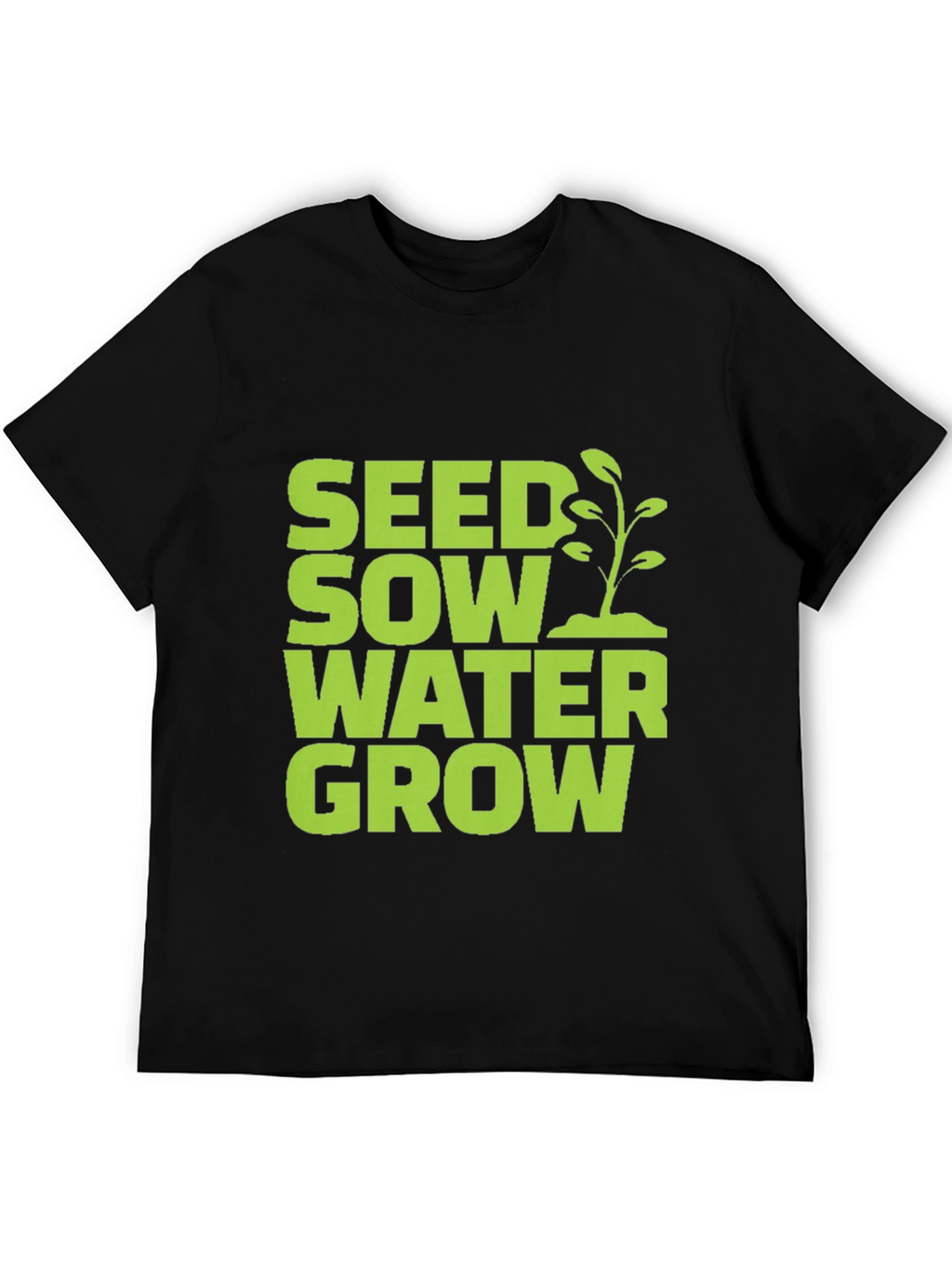 Seed Sow Water Grow Graphic Tee - Black