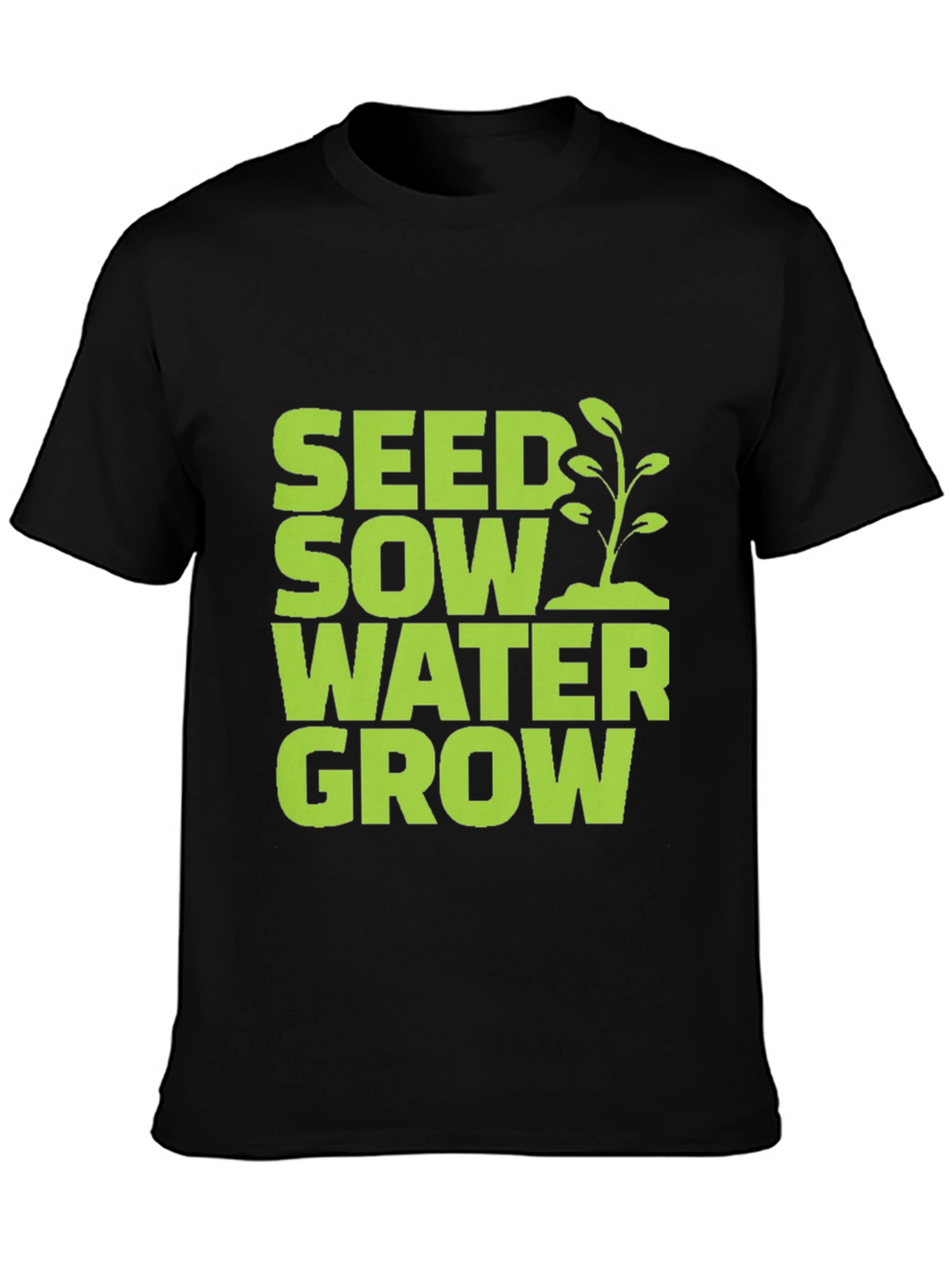 Seed Sow Water Grow Graphic Tee - Black