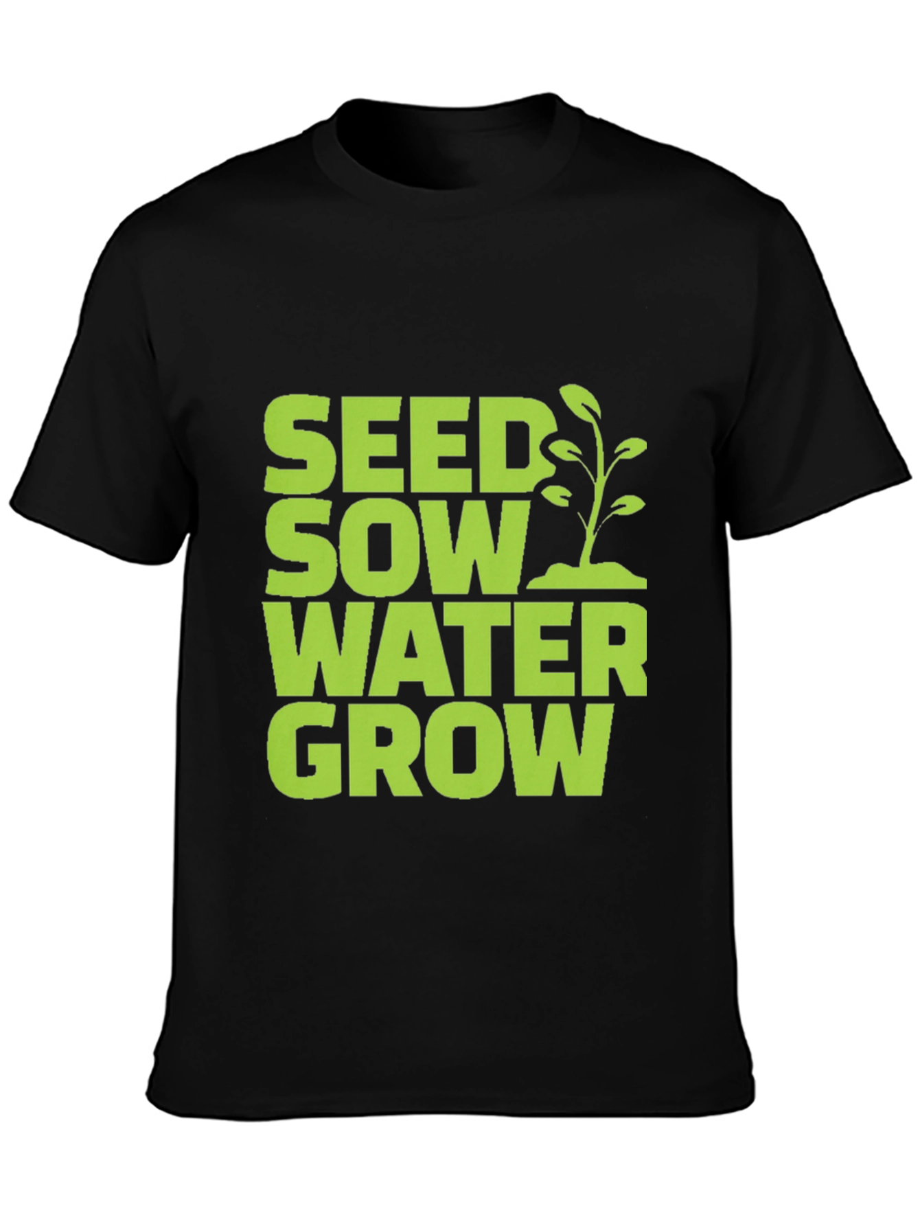 Seed Sow Water Grow Graphic Tee - Black