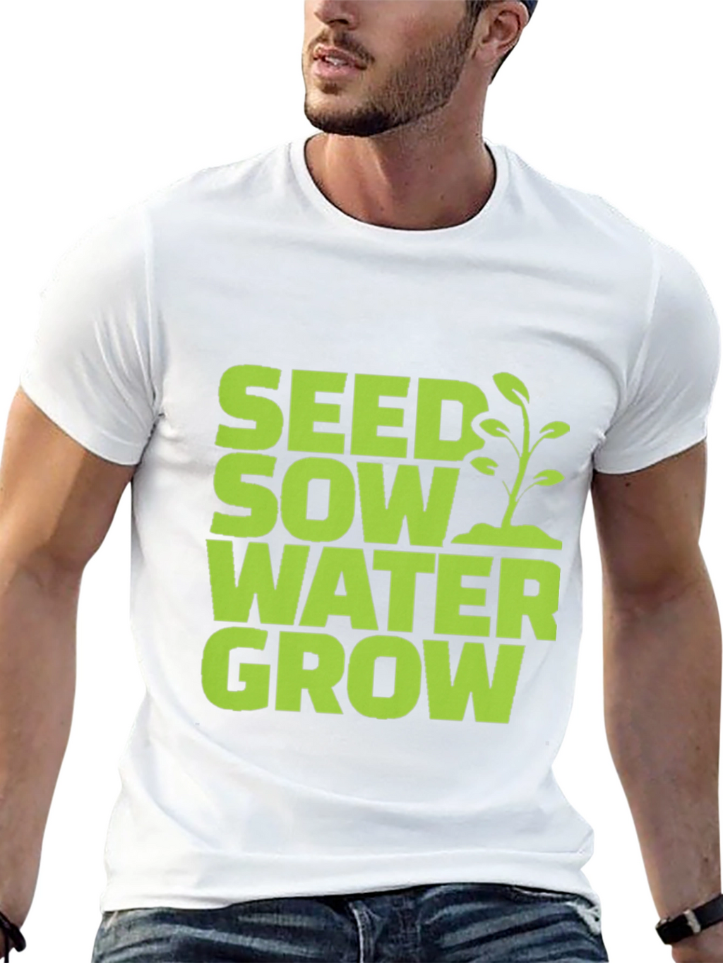 Seed Sow Water Grow Graphic Tee - Black