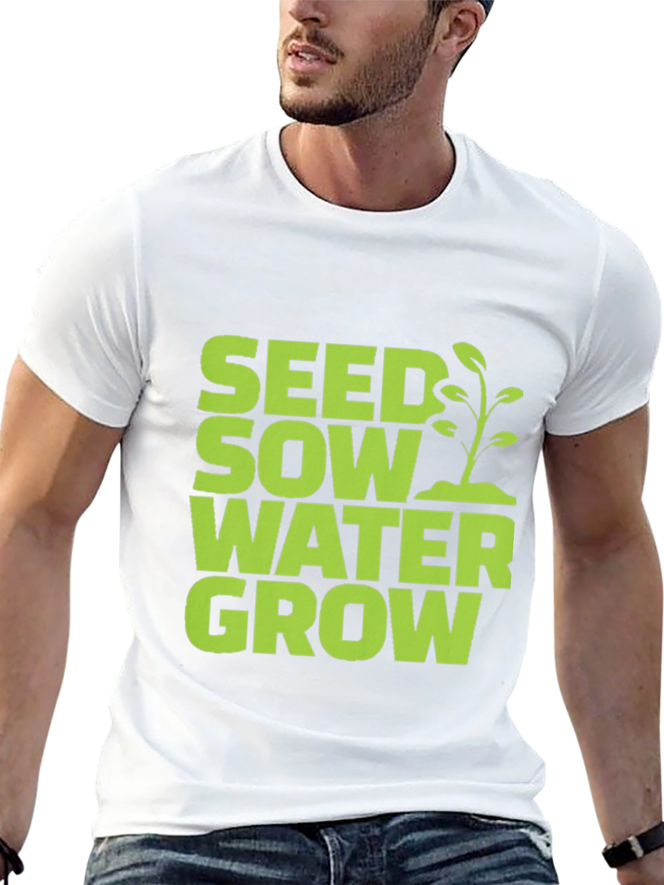 Seed Sow Water Grow Graphic Tee - Black