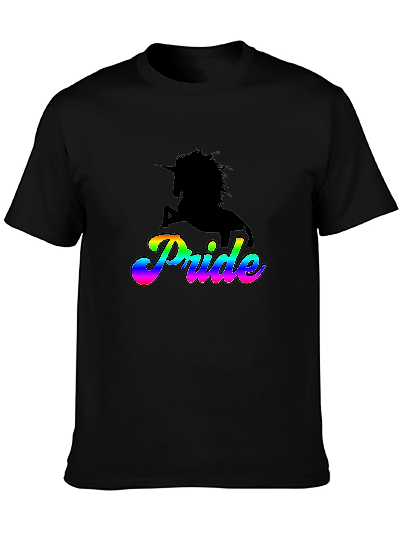 Pride Unicorn Graphic Tee - Black LGBTQ+ Shirt