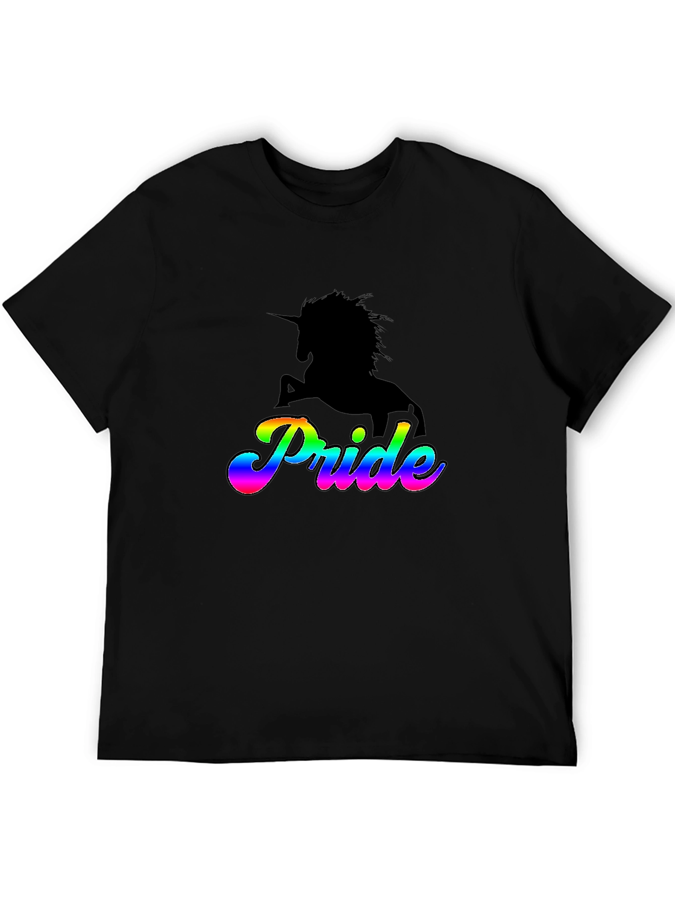 Pride Unicorn Graphic Tee - Black LGBTQ+ Shirt