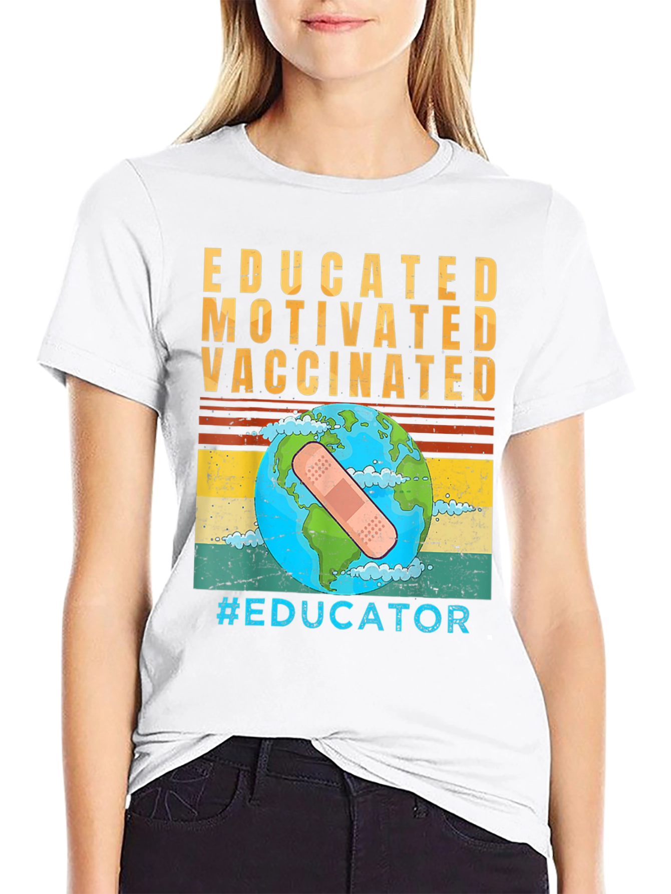 Educated Vaccinated Graphic T-Shirt
