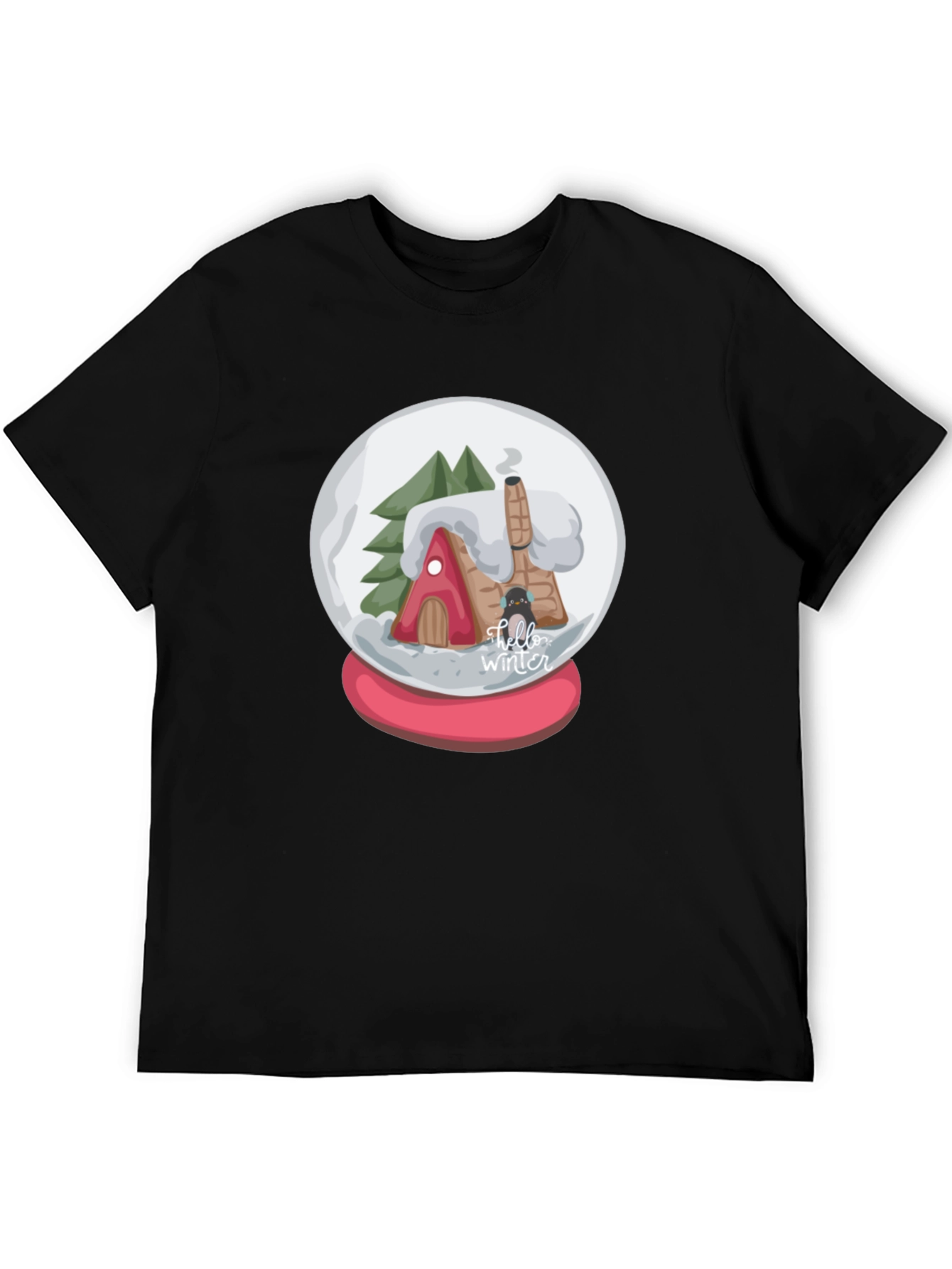 Winter Snow Globe Graphic Tee - Cozy Christmas Shirt