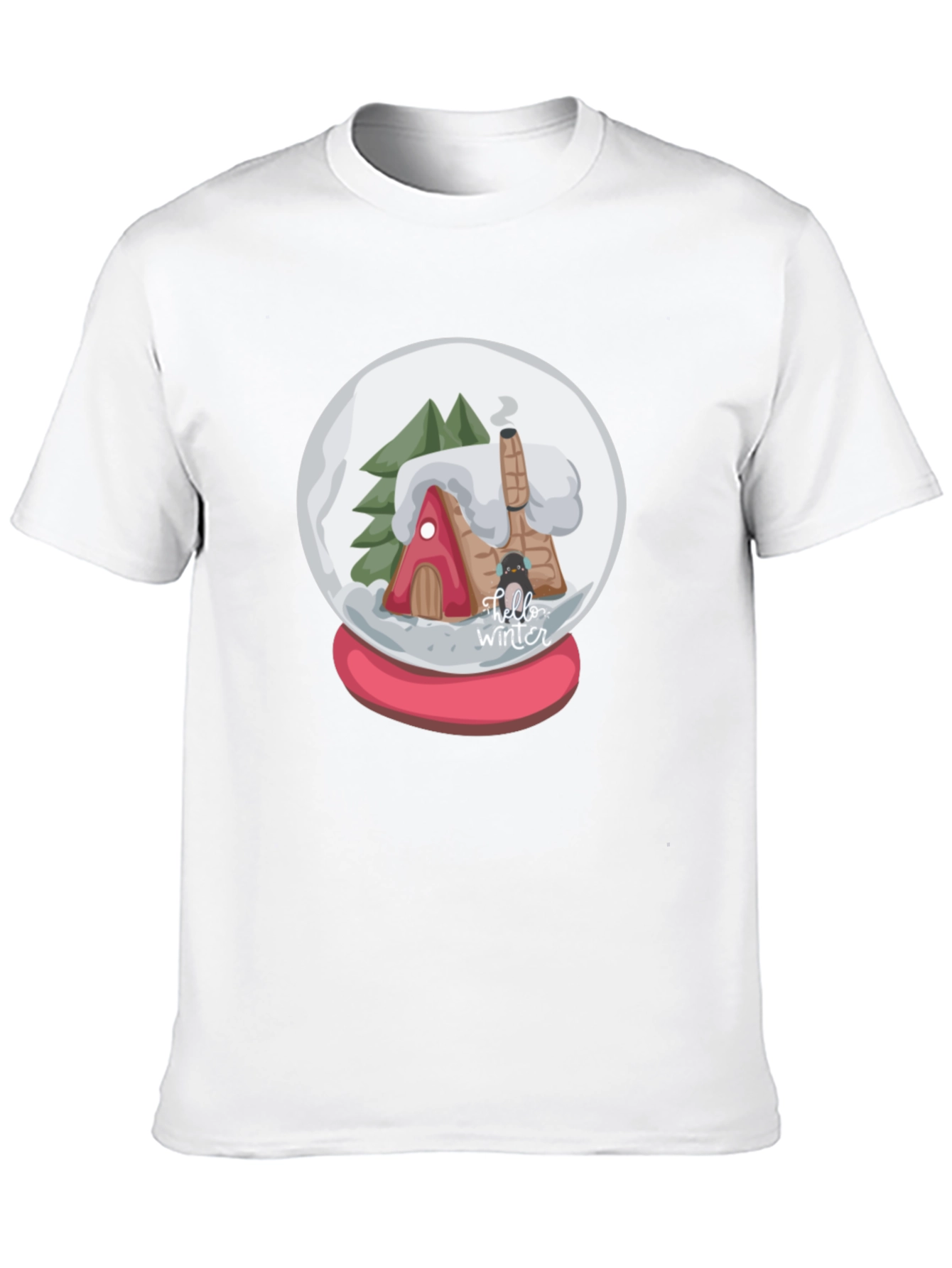 Winter Snow Globe Graphic Tee - Cozy Christmas Shirt
