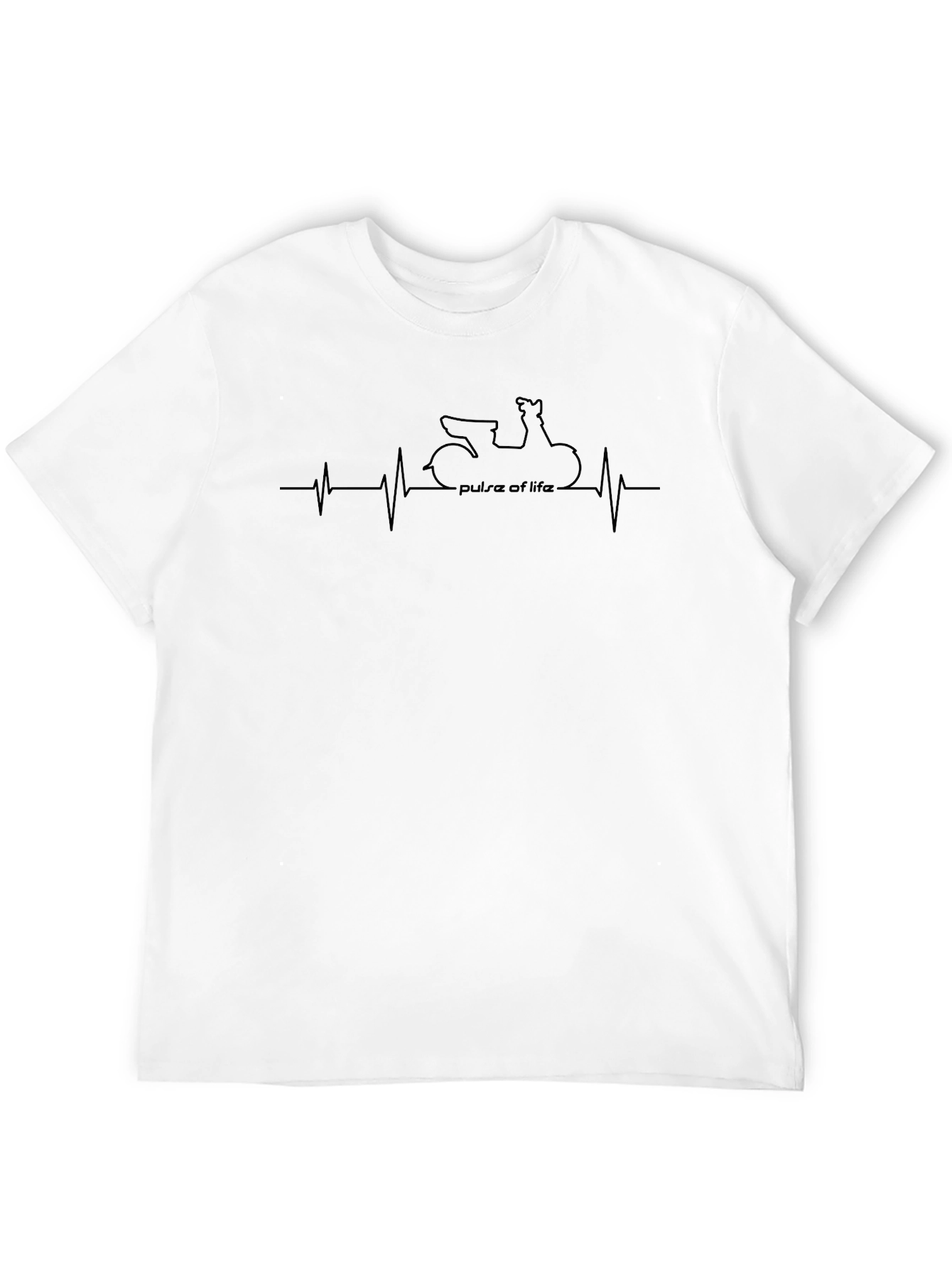 Pulse of Life Motorcycle Graphic Tee - Black