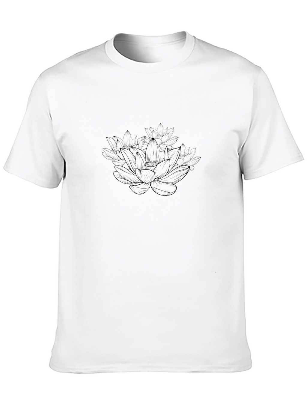 Lotus Flower Graphic Black T-Shirt